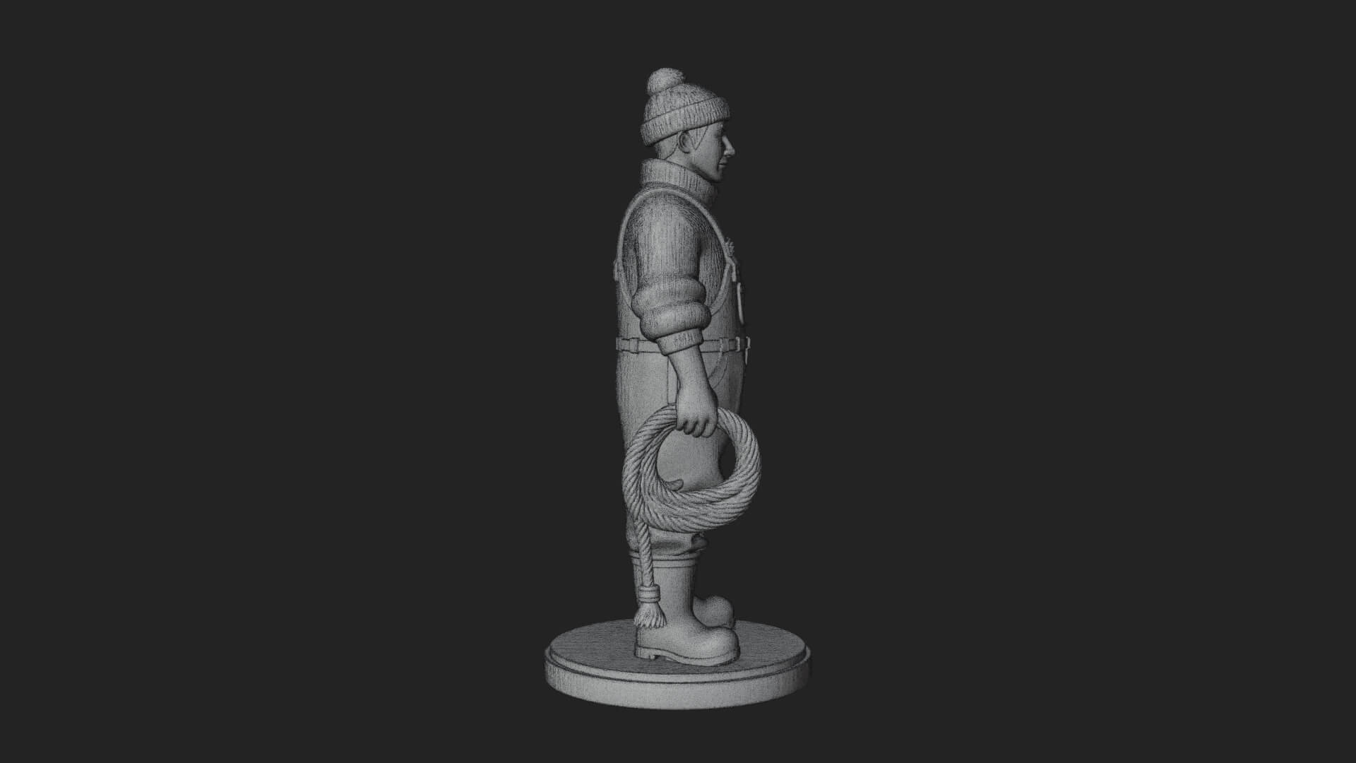 Fisherman Man Statue Design 6 3D Print Model 3D Model