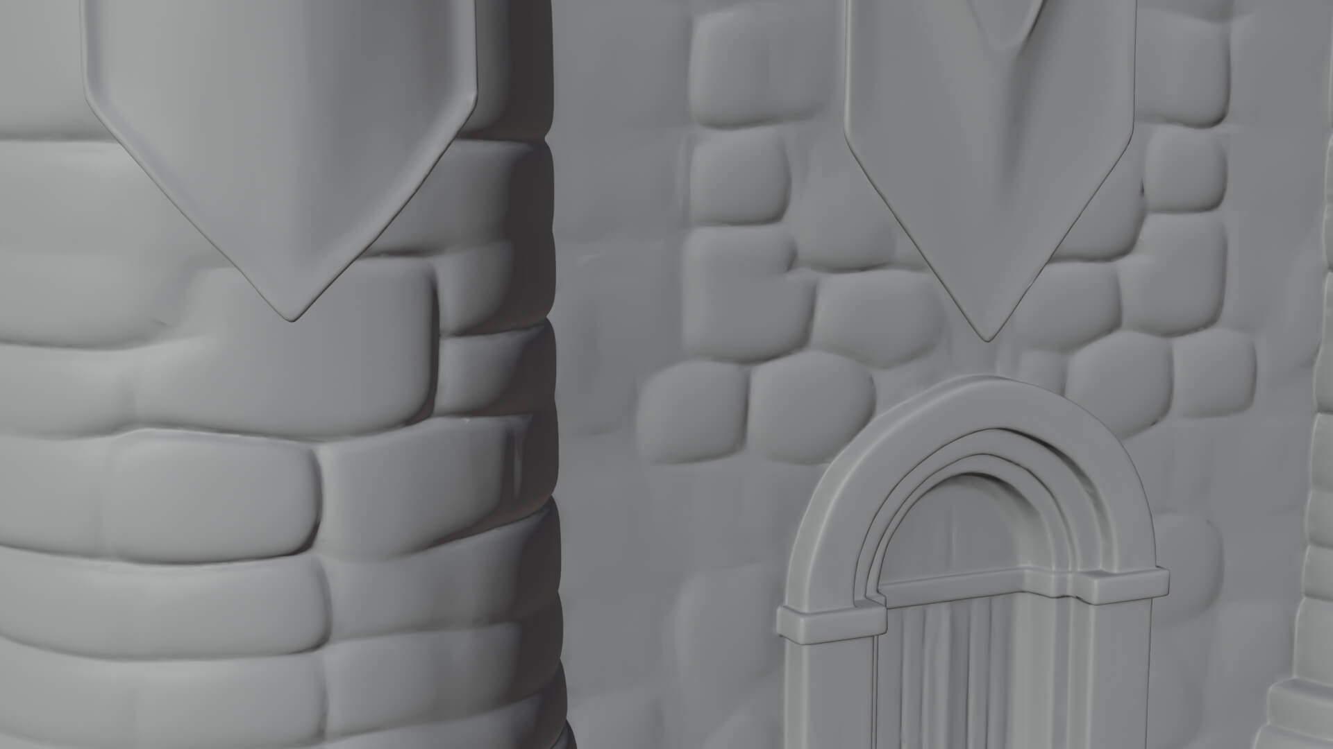 Flag-Topped Toy Castle Design 1 3D Print Model 3D Model
