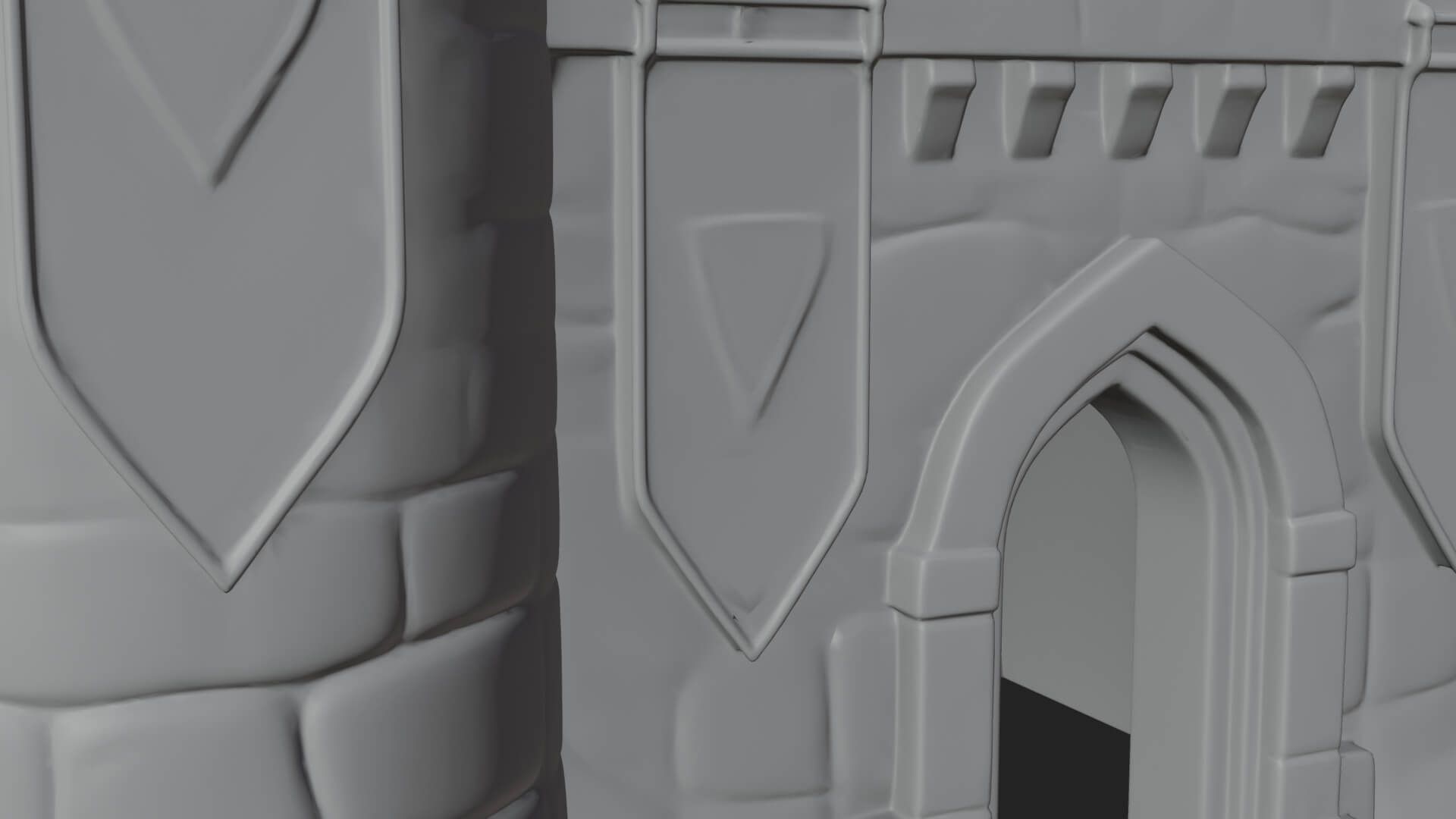 Flag-Topped Toy Castle Design 2 3D Print Model 3D Model