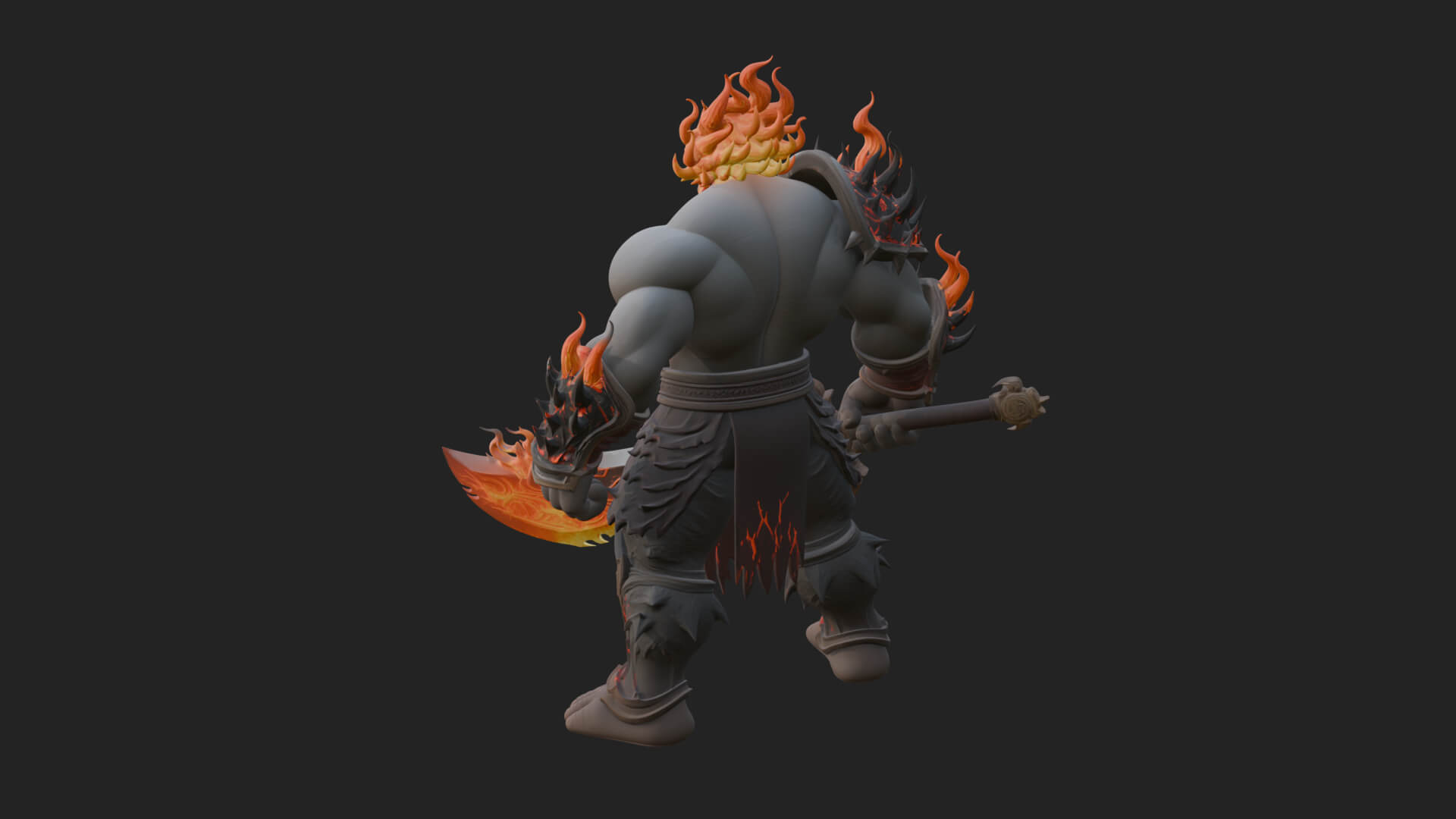 Flame Armored Demon Statue Design 1 3D Print Model 3D Model