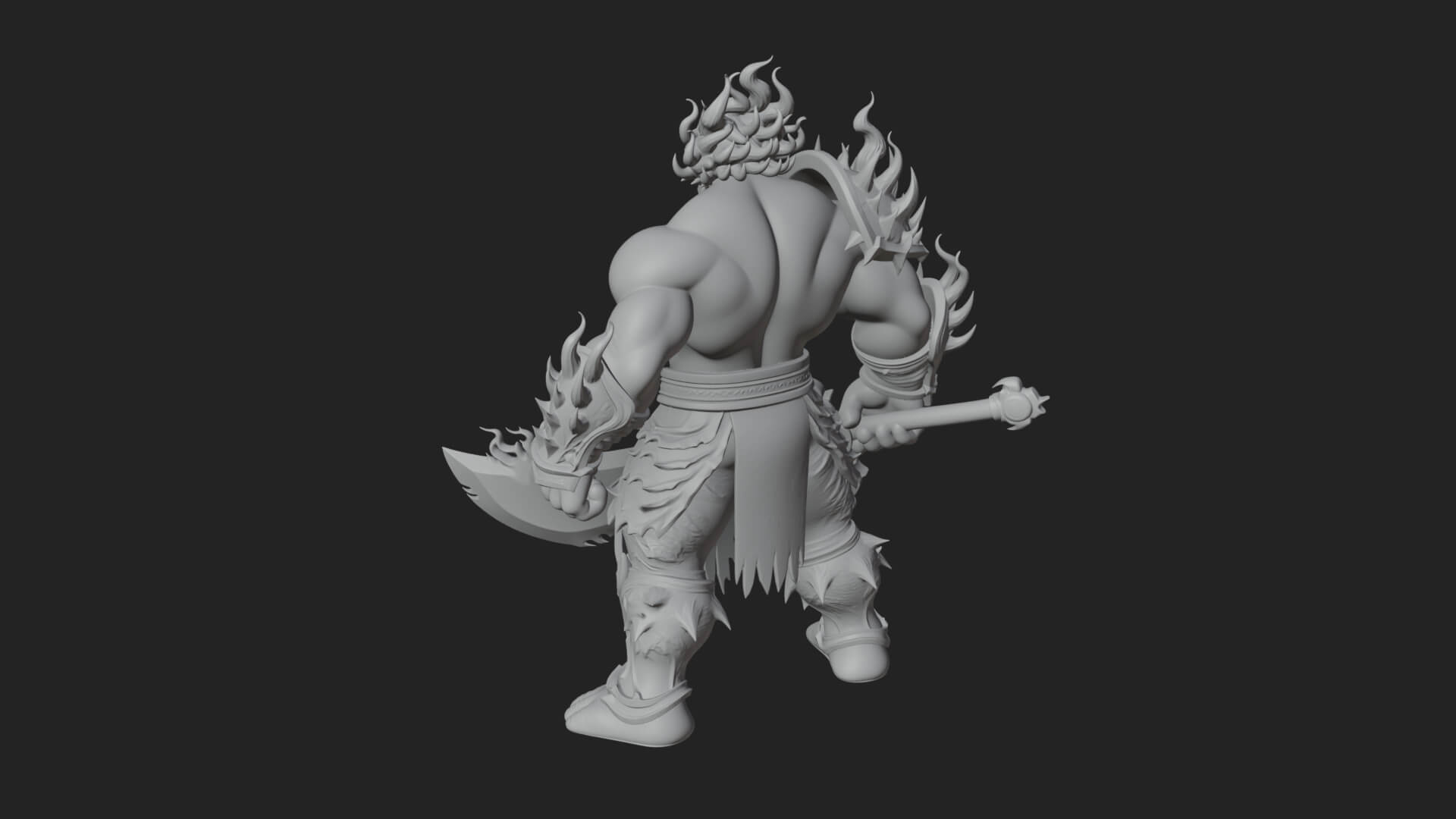 Flame Armored Demon Statue Design 1 3D Print Model 3D Model