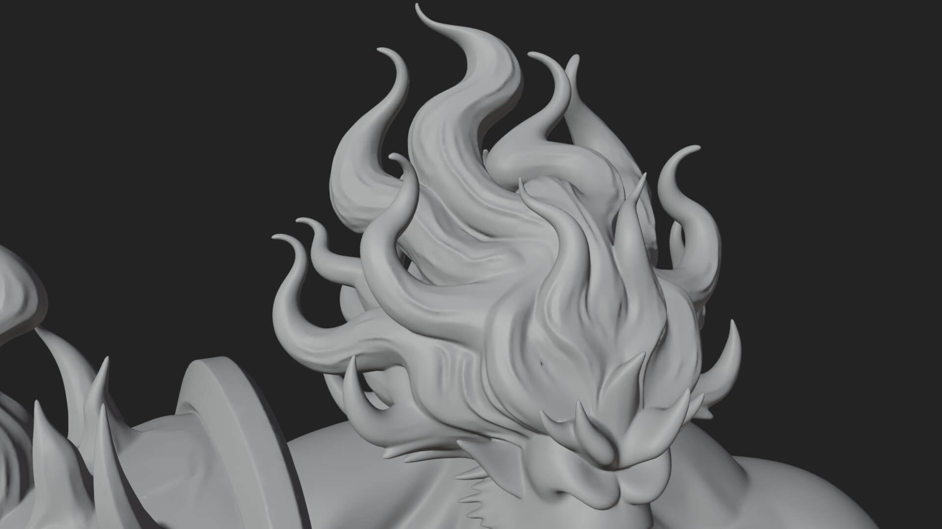 Flame Armored Demon Statue Design 1 3D Print Model 3D Model