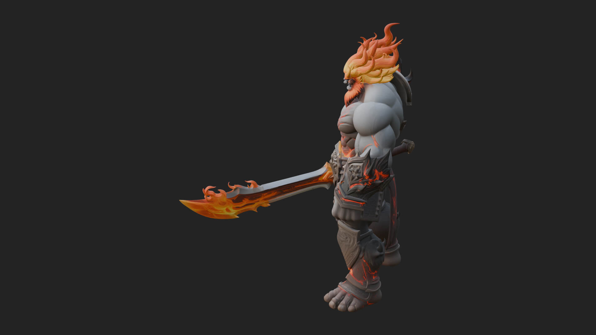 Flame Armored Demon Statue Design 2 3D Print Model 3D Model