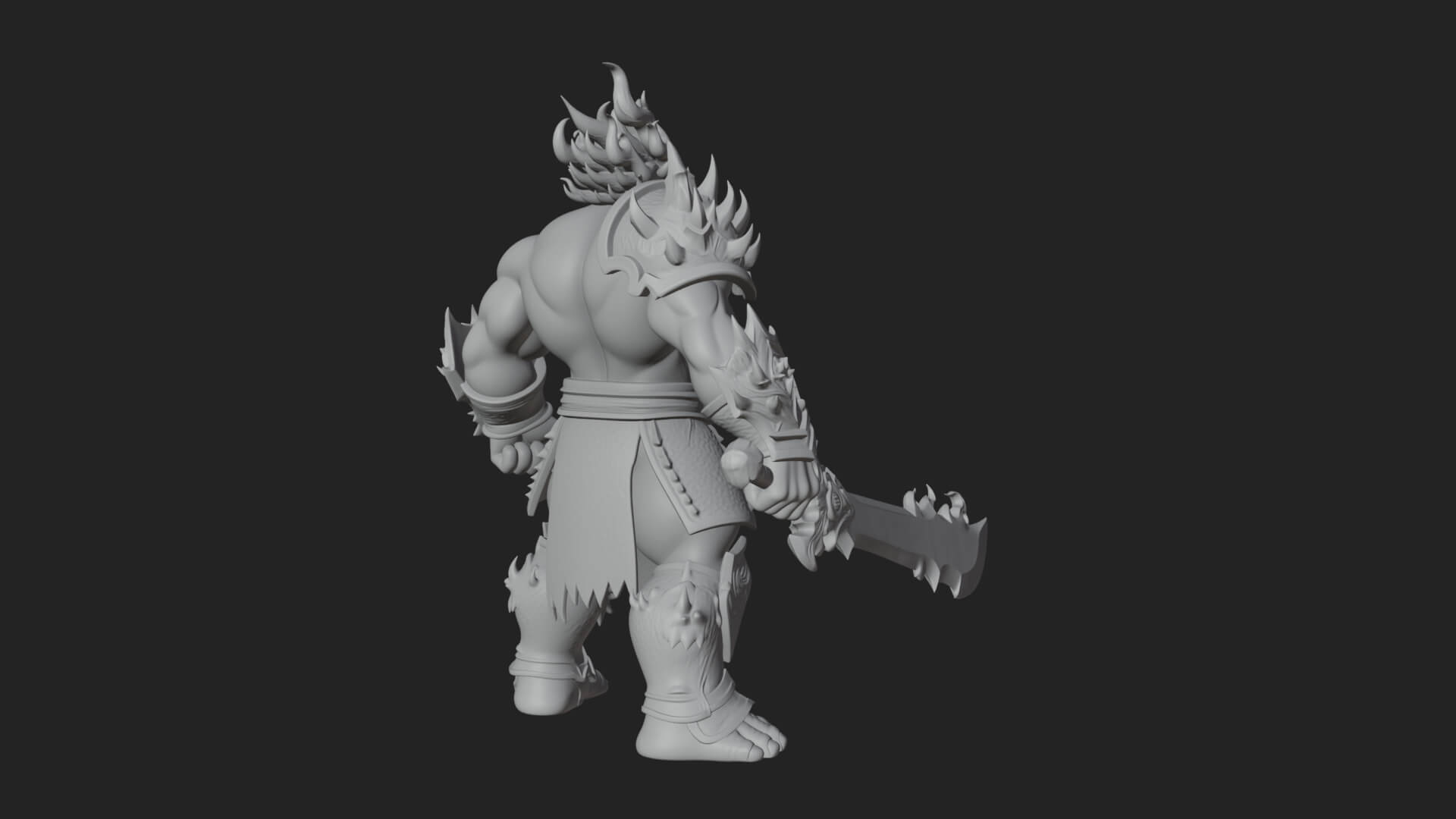 Flame Armored Demon Statue Design 2 3D Print Model 3D Model
