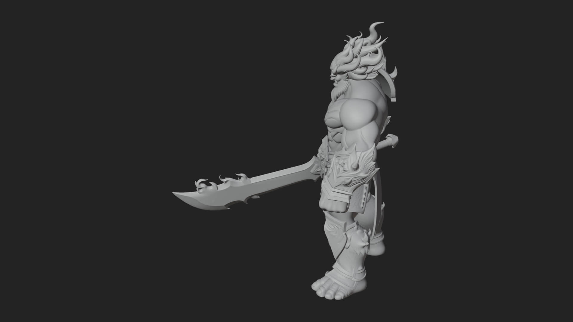Flame Armored Demon Statue Design 2 3D Print Model 3D Model