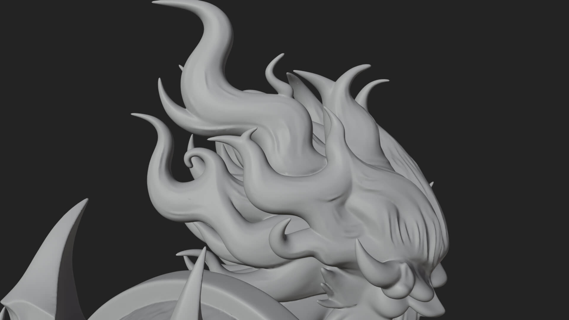 Flame Armored Demon Statue Design 2 3D Print Model 3D Model