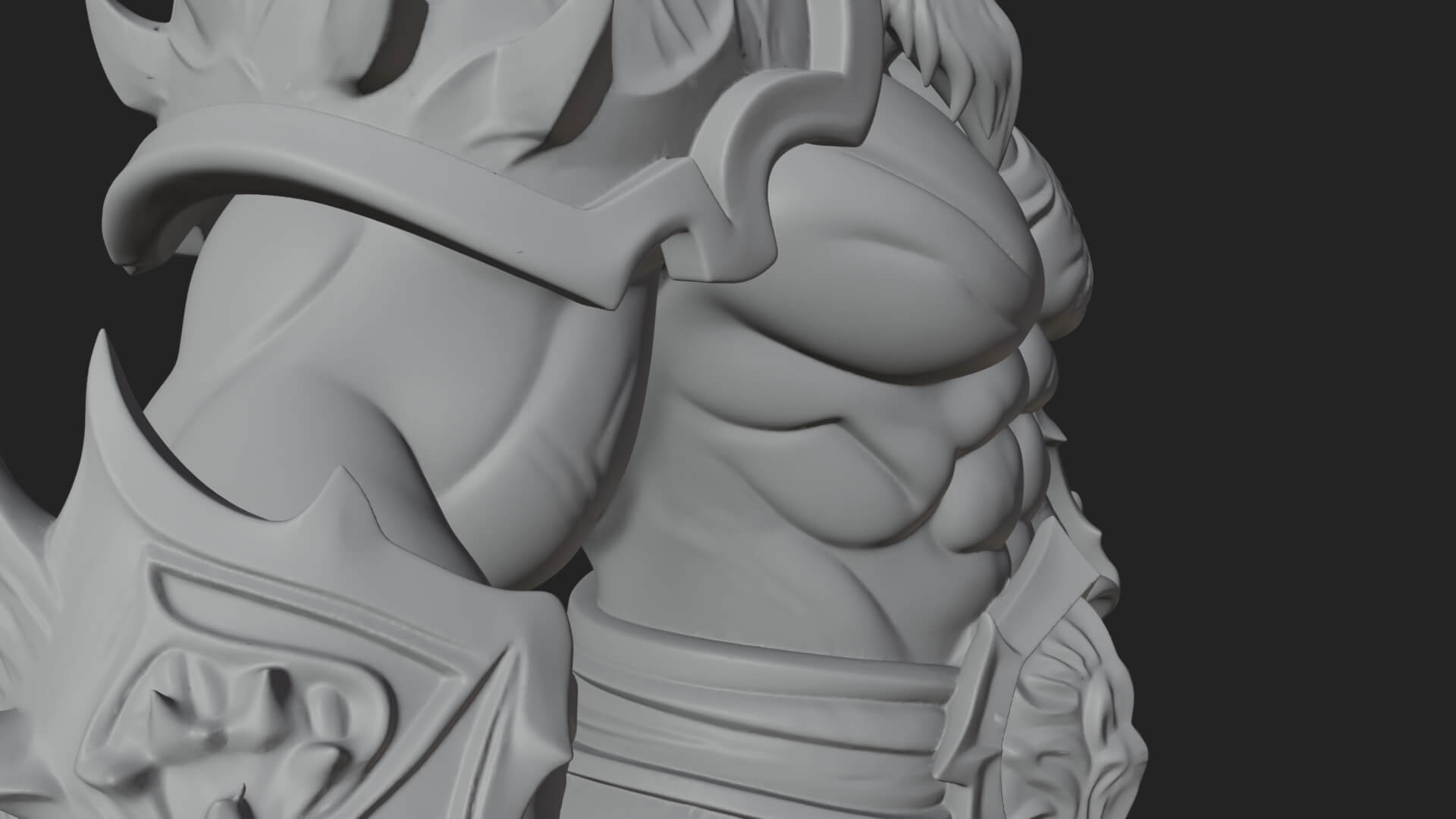 Flame Armored Demon Statue Design 2 3D Print Model 3D Model