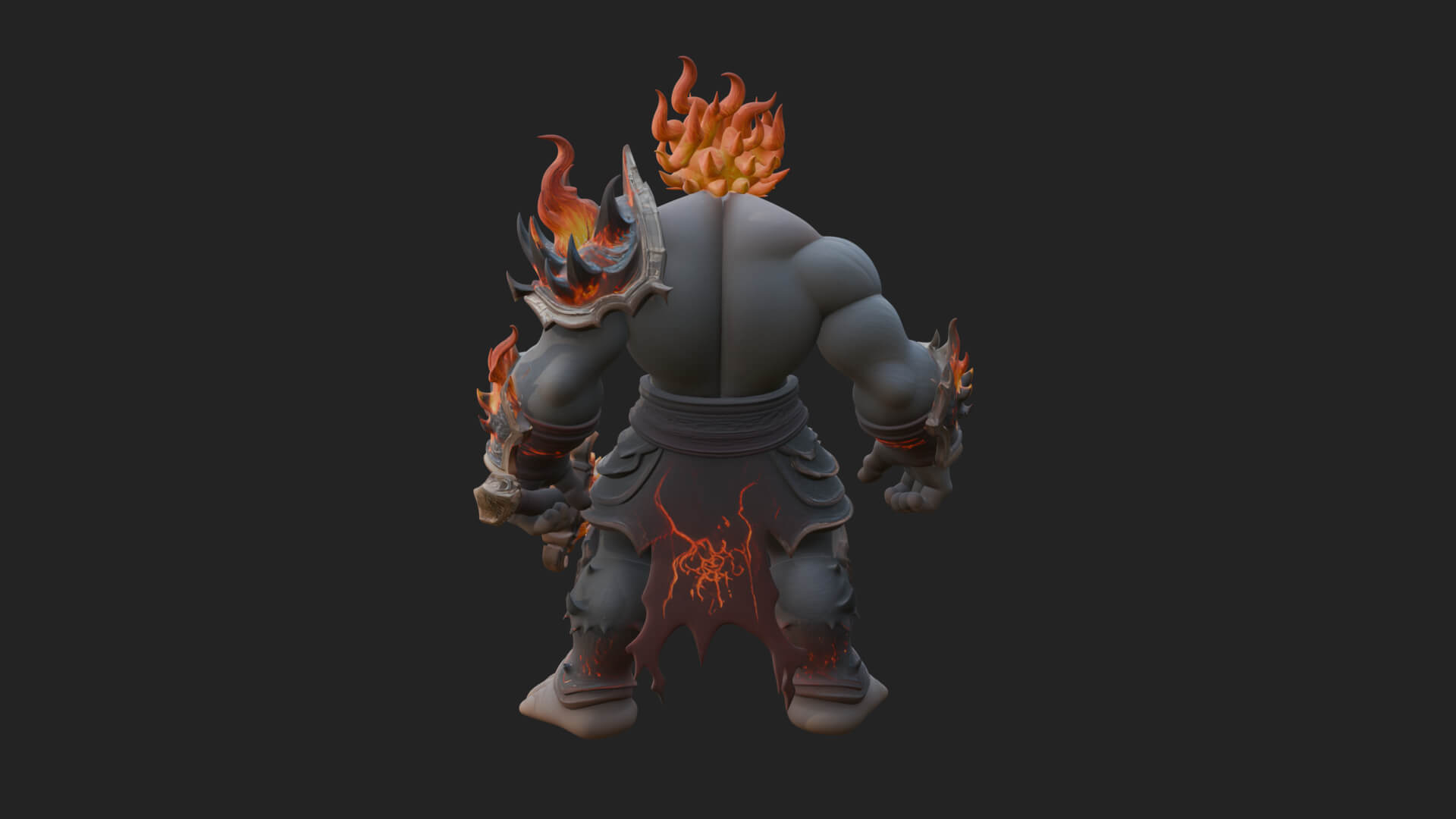 Flame Armored Demon Statue Design 3 3D Print Model 3D Model