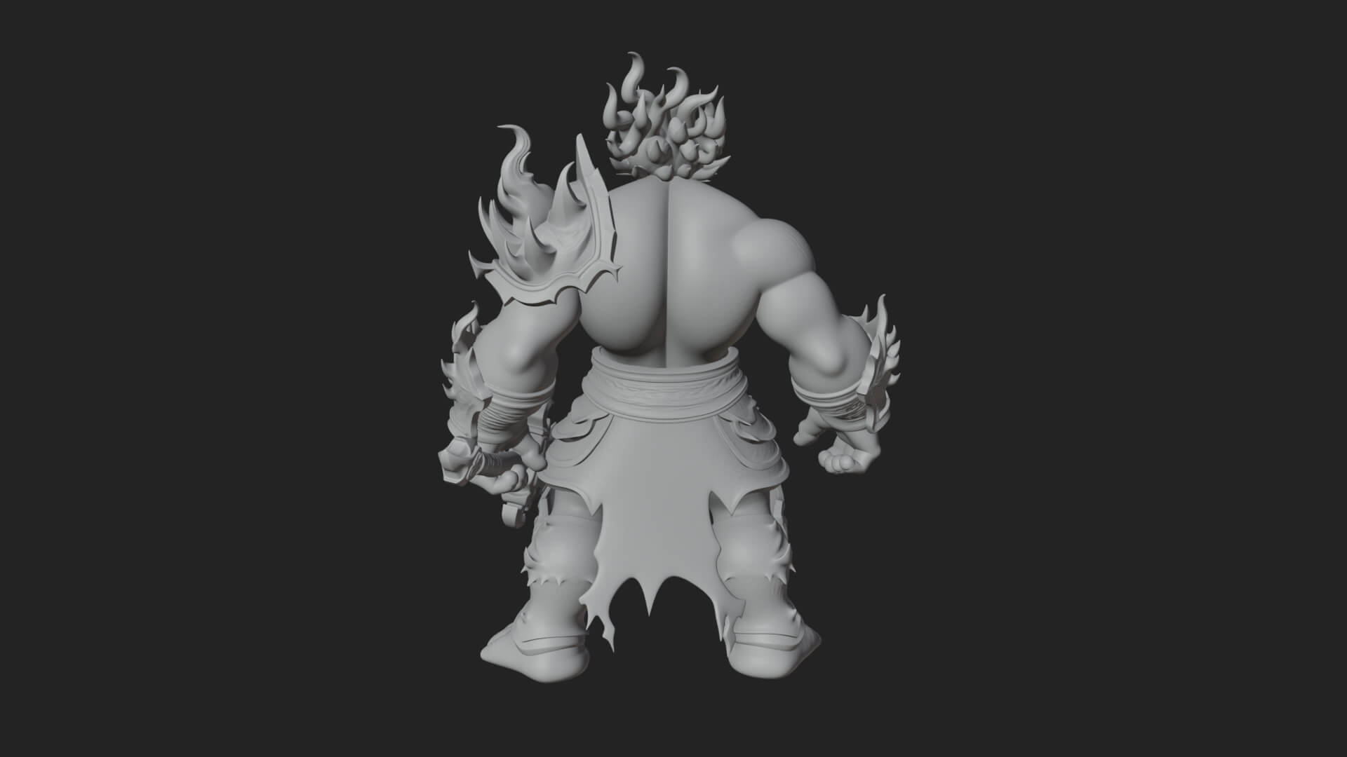 Flame Armored Demon Statue Design 3 3D Print Model 3D Model