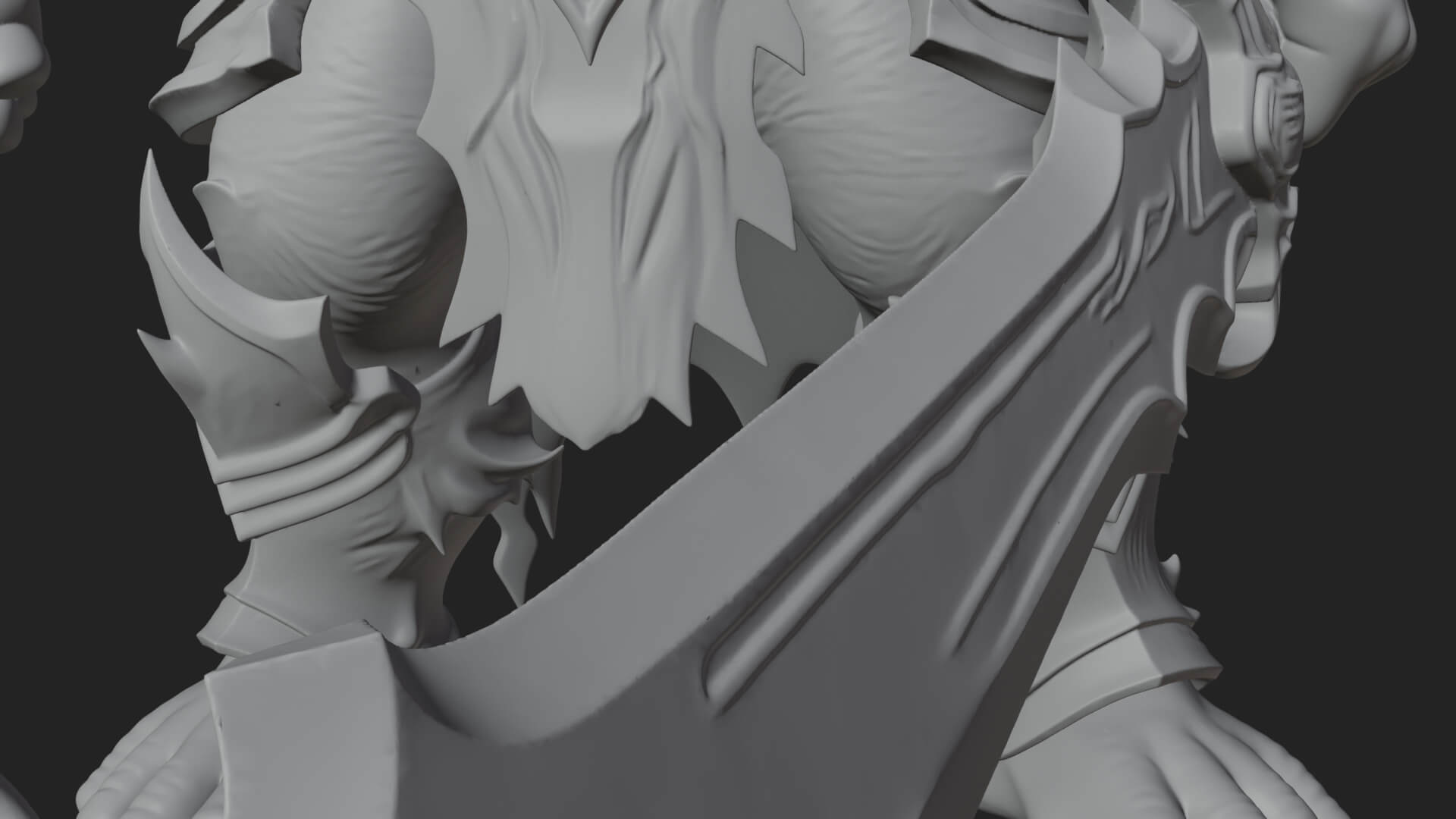 Flame Armored Demon Statue Design 3 3D Print Model 3D Model