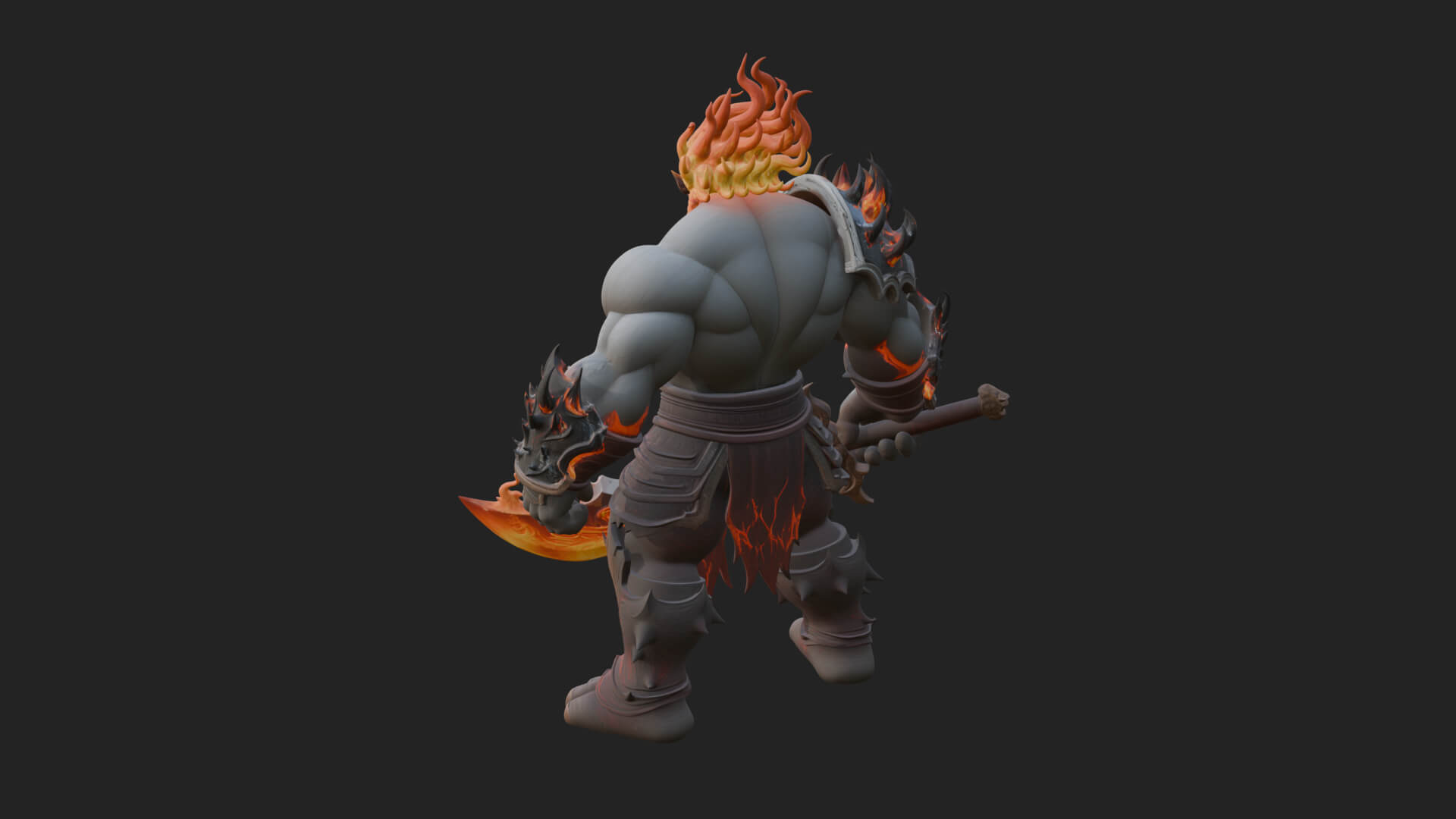 Flame Armored Demon Statue Design 4 3D Print Model 3D Model