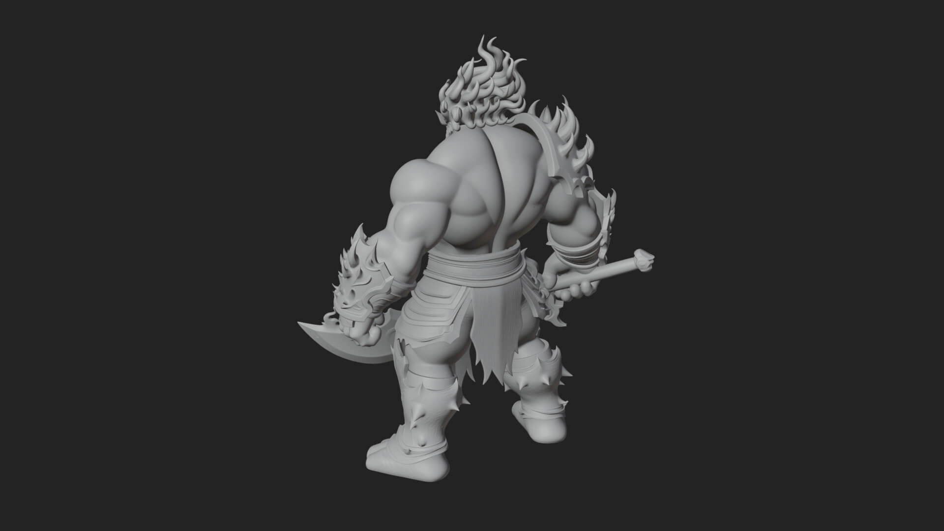 Flame Armored Demon Statue Design 4 3D Print Model 3D Model