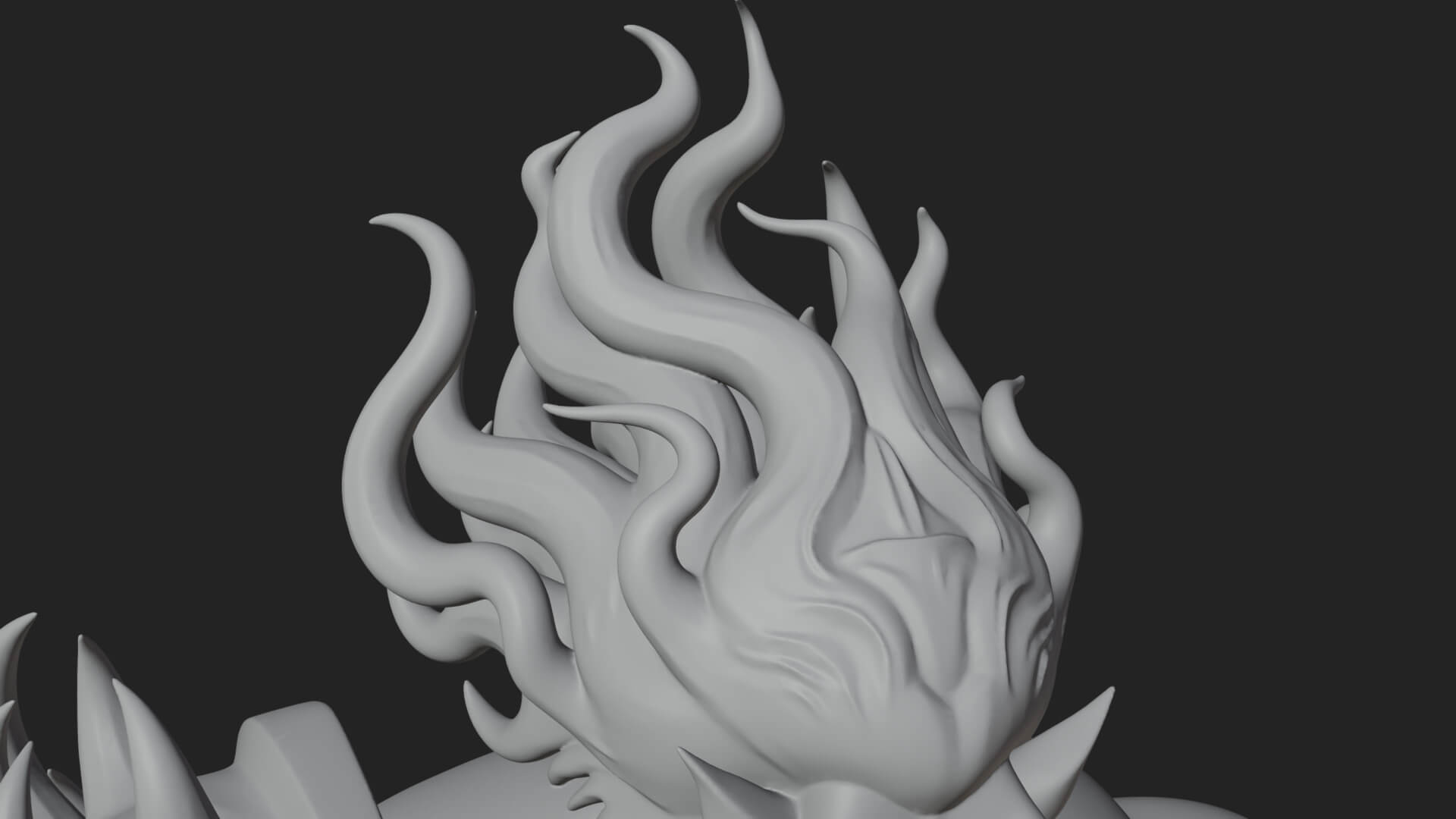 Flame Armored Demon Statue Design 4 3D Print Model 3D Model