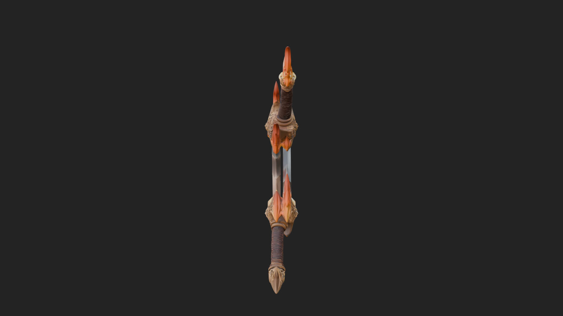 Flame Blade Sword Pair Model Design 1 3D Print Model 3D Model
