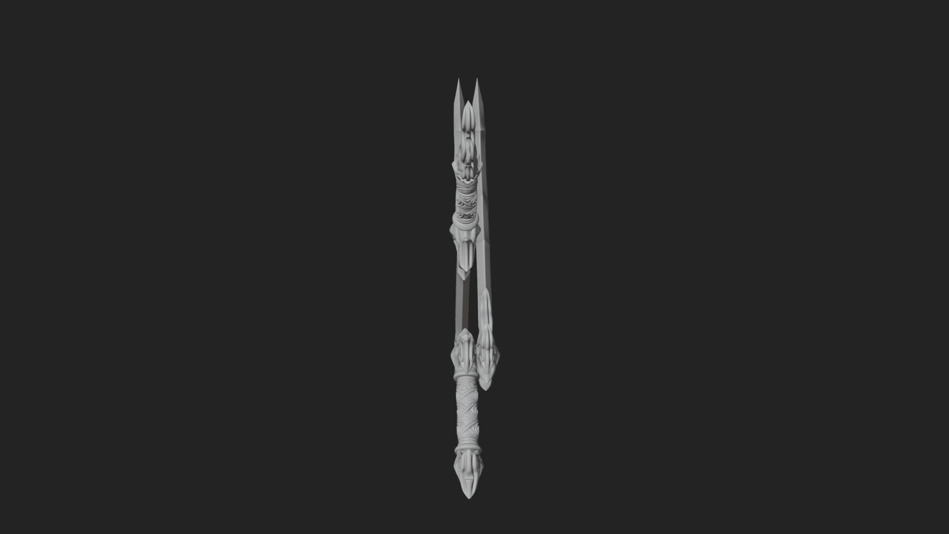 Flame Blade Sword Pair Model Design 2 3D Print Model 3D Model