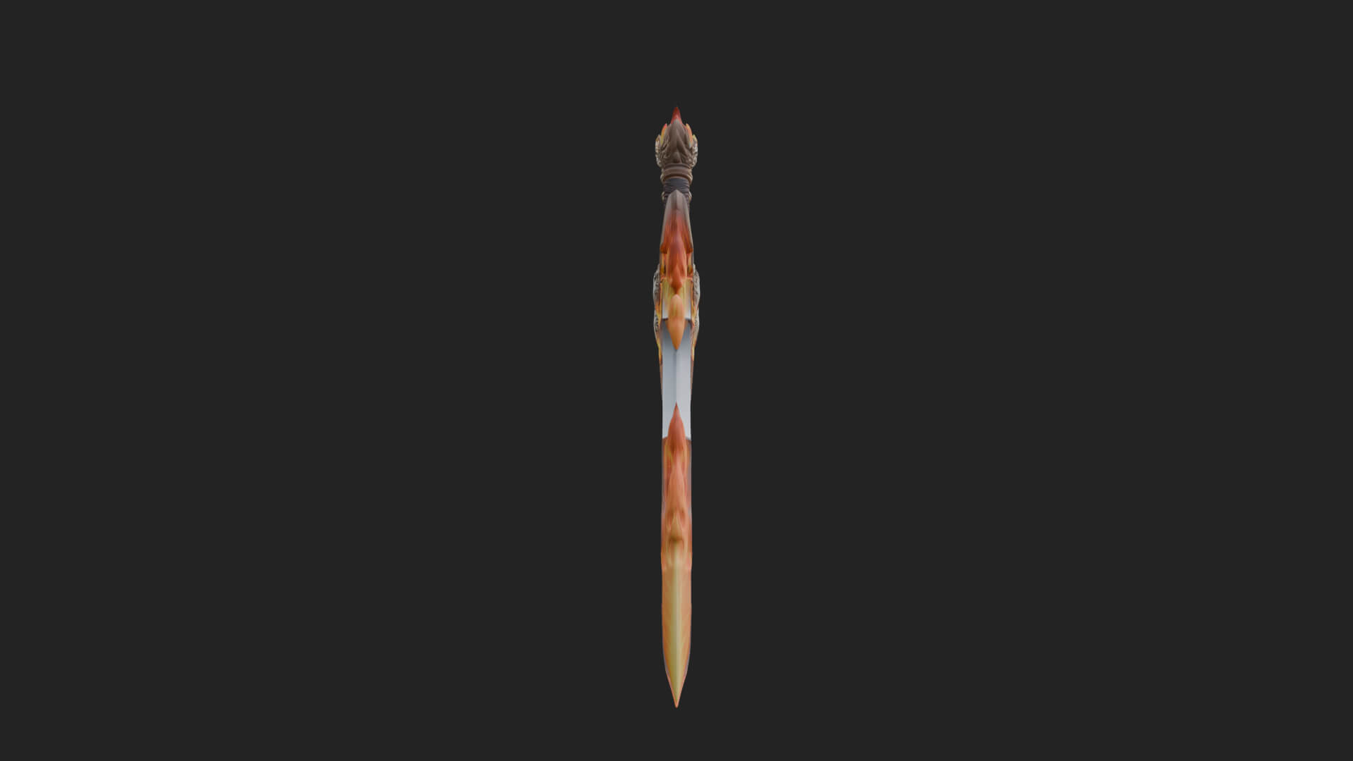 Flame Blade Sword Pair Model Design 4 3D Print Model 3D Model