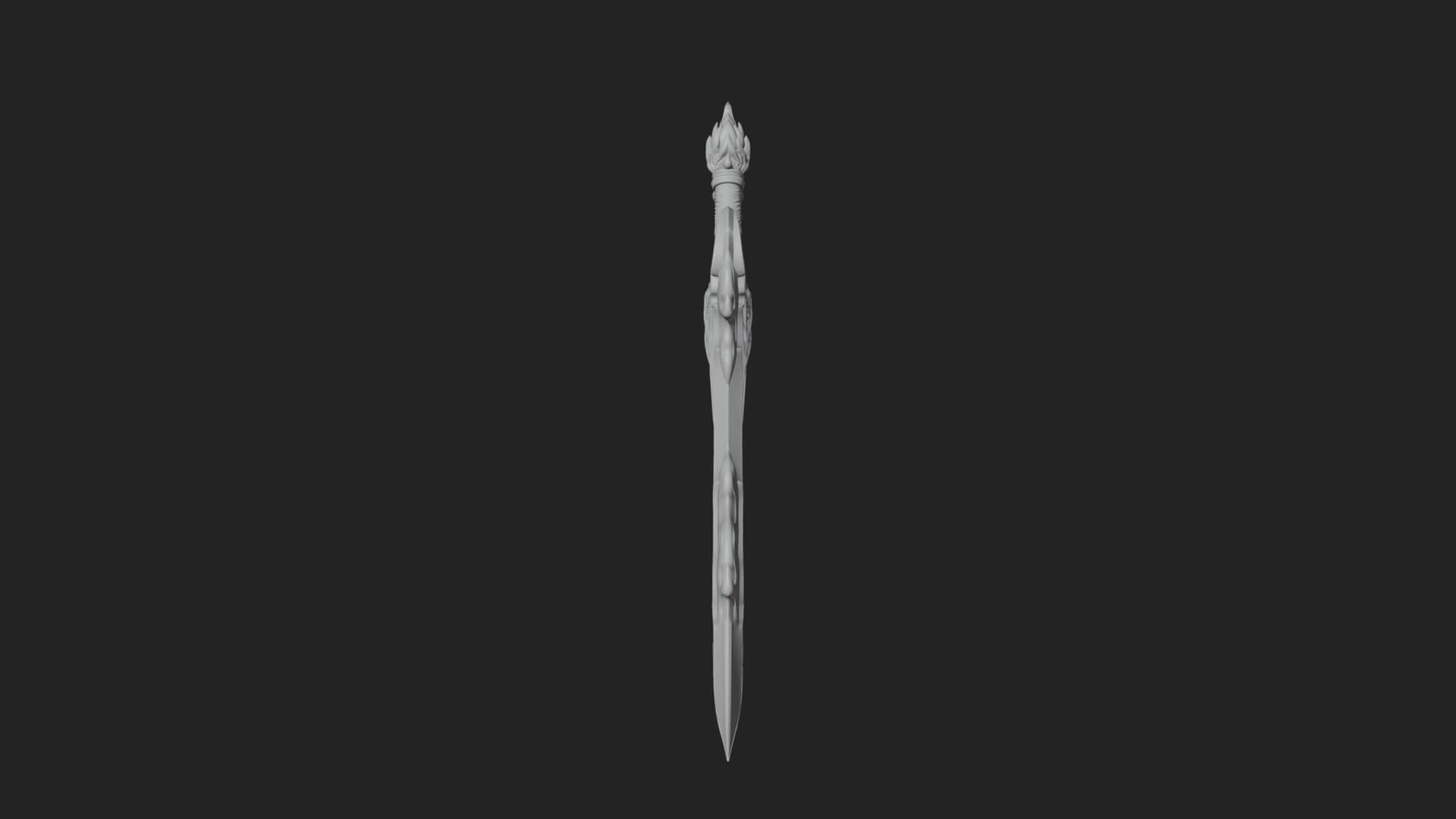 Flame Blade Sword Pair Model Design 4 3D Print Model 3D Model