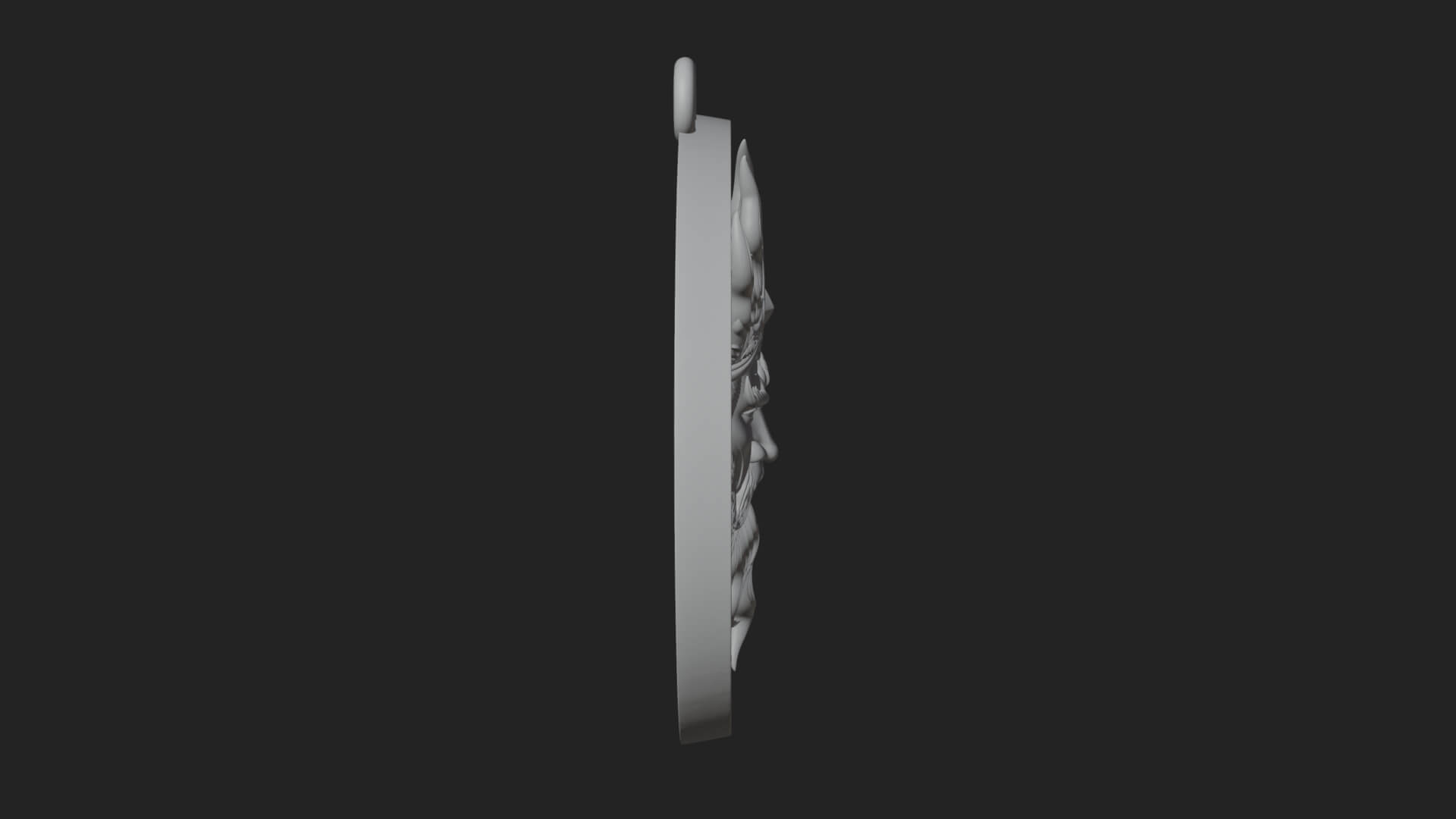 Flame Crown King Oval Plaque Design 2 3D Print Model 3D Model
