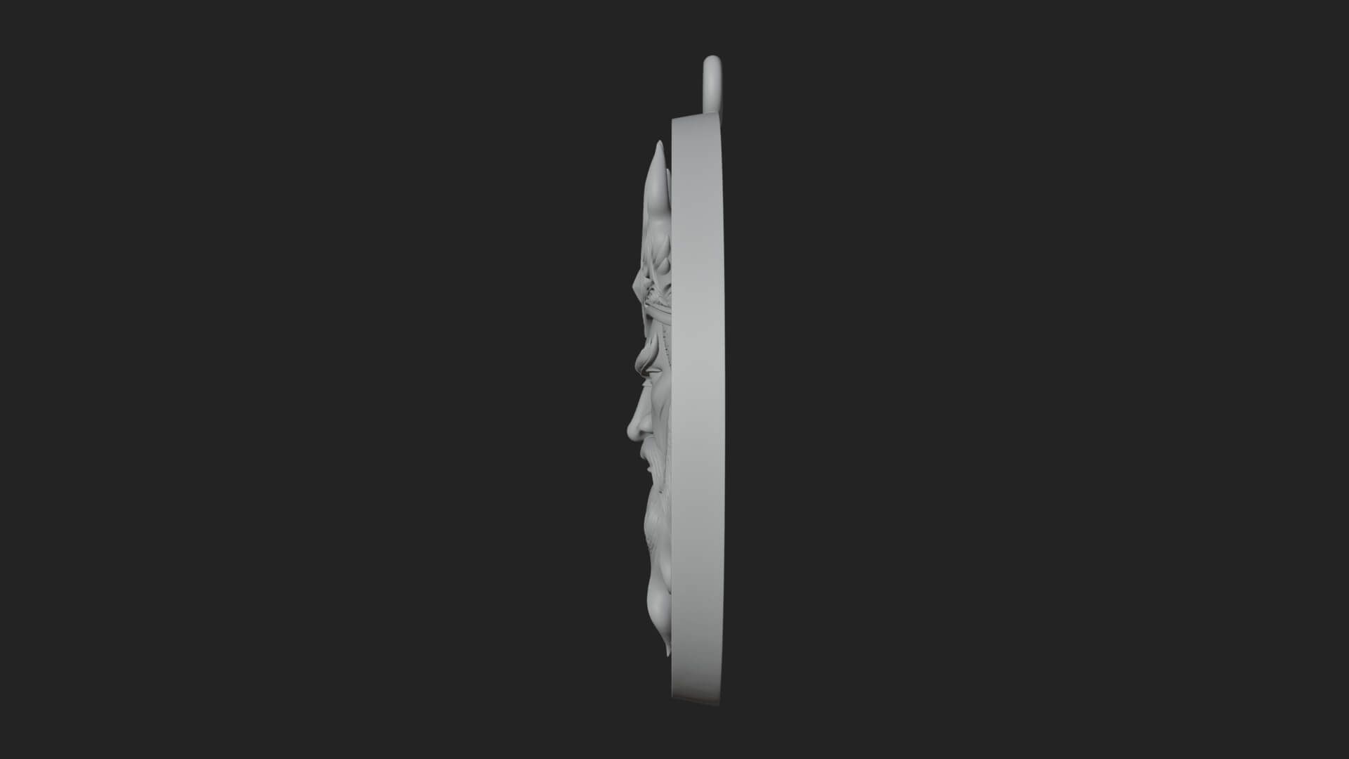 Flame Crown King Oval Plaque Design 2 3D Print Model 3D Model