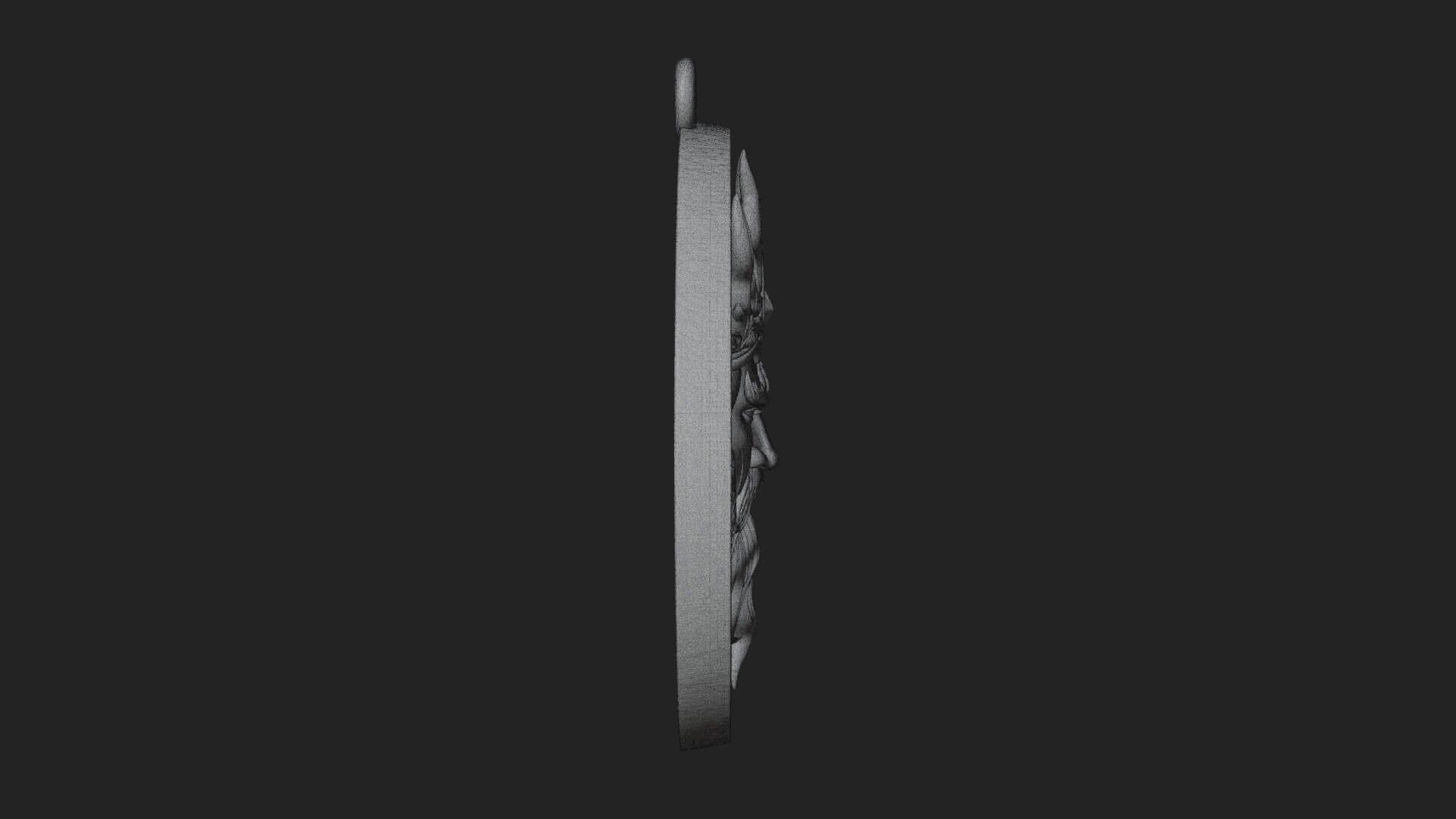 Flame Crown King Oval Plaque Design 2 3D Print Model 3D Model