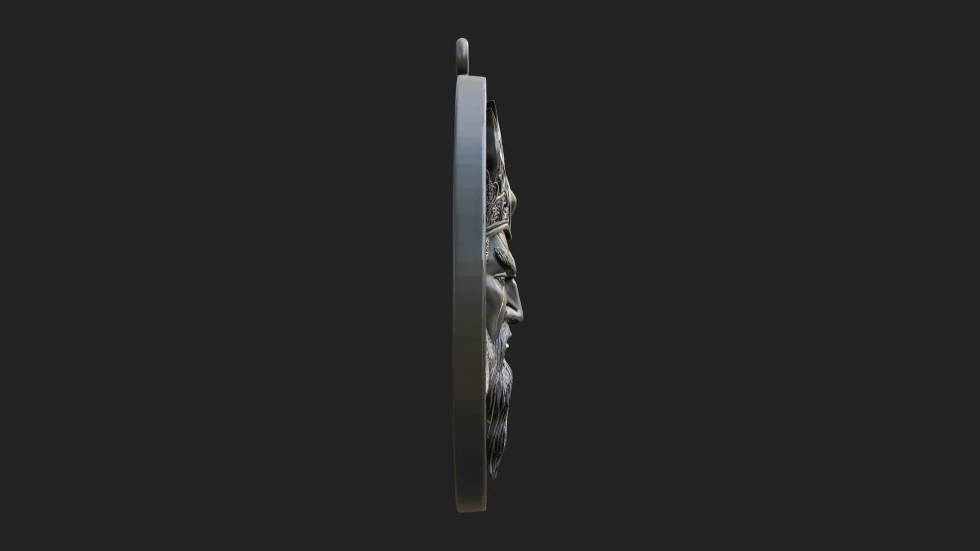 Flame Crown King Oval Plaque Design 3 3D Print Model 3D Model