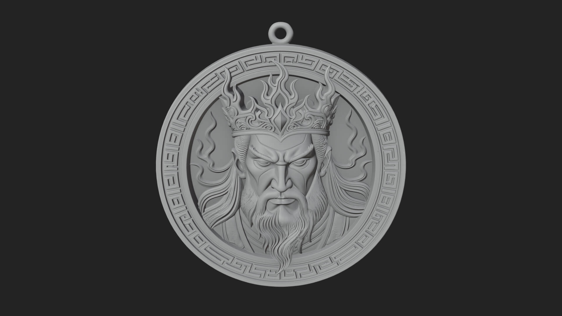 Flame Crown King Oval Plaque Design 3 3D Print Model 3D Model