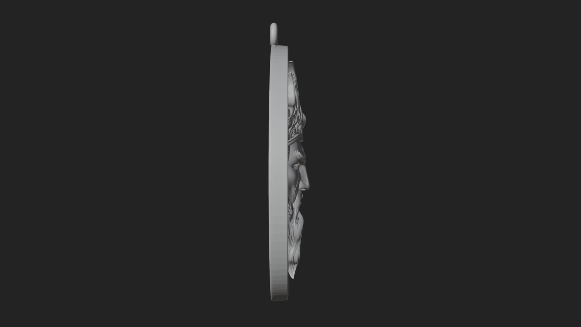 Flame Crown King Oval Plaque Design 3 3D Print Model 3D Model