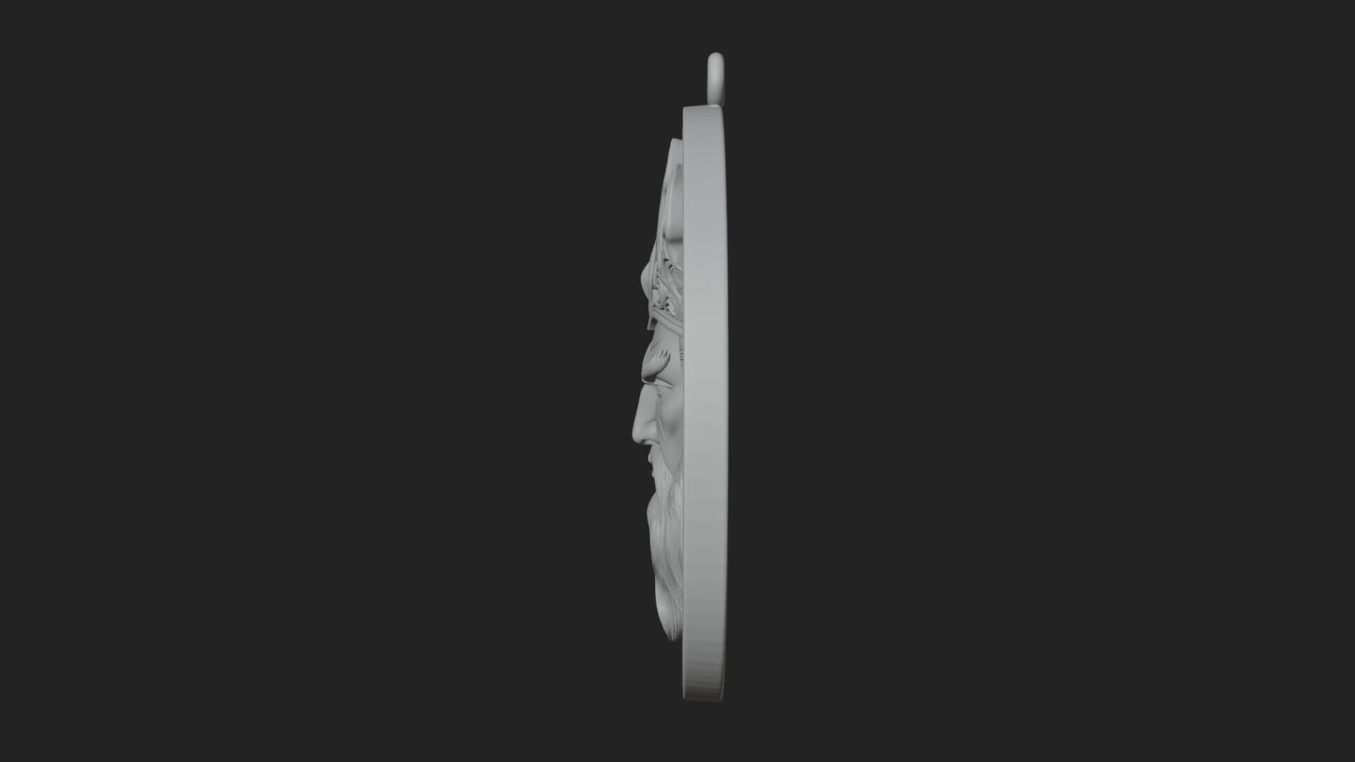 Flame Crown King Oval Plaque Design 3 3D Print Model 3D Model