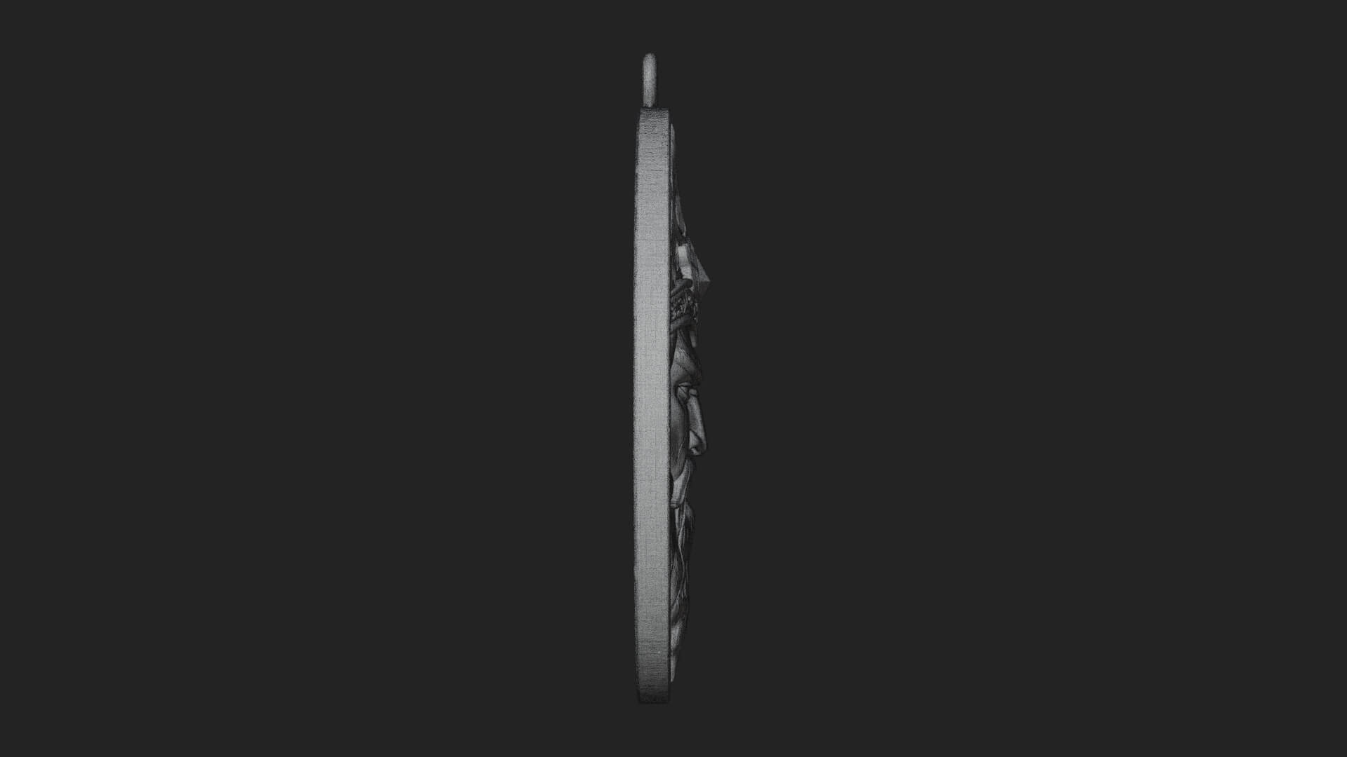 Flame Crown King Oval Plaque Design 4 3D Print Model 3D Model