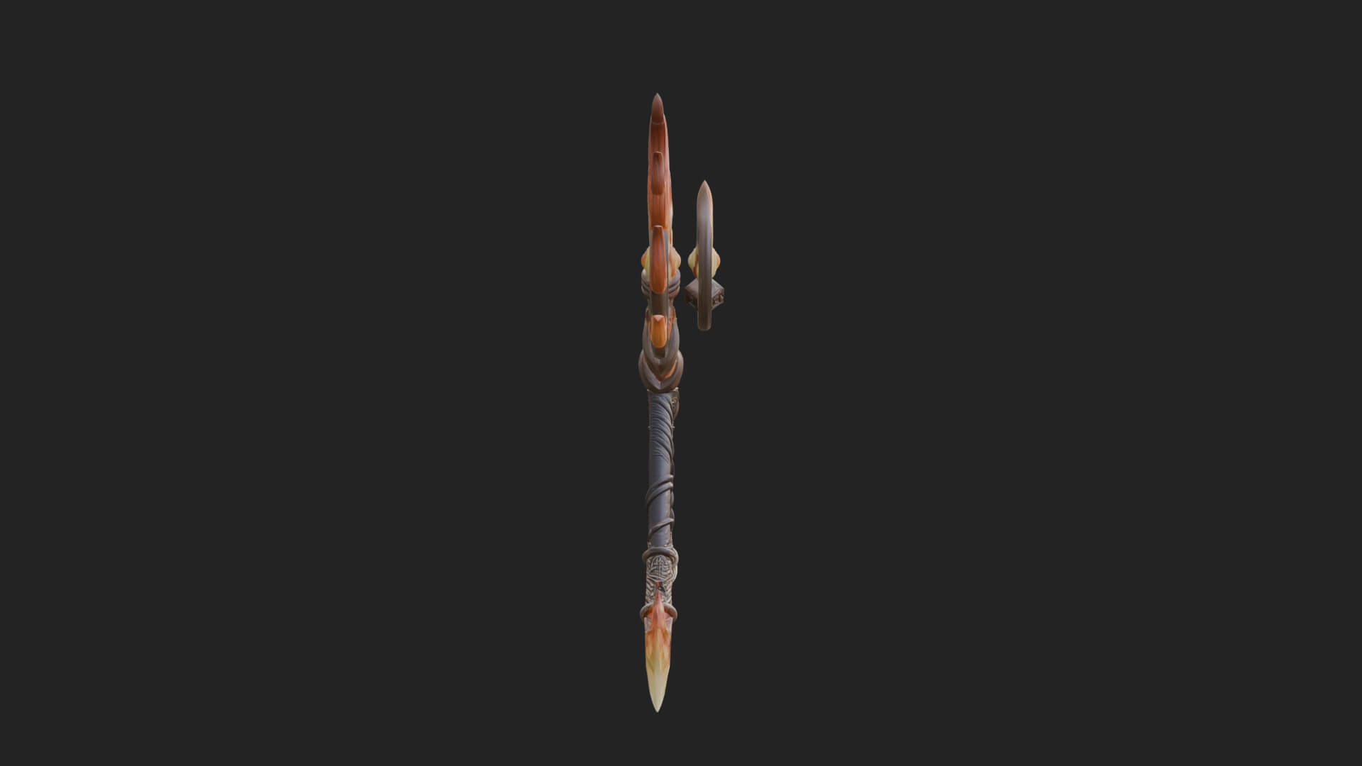 Flame Crowned Staff Model Design 1 3D Print Model 3D Model