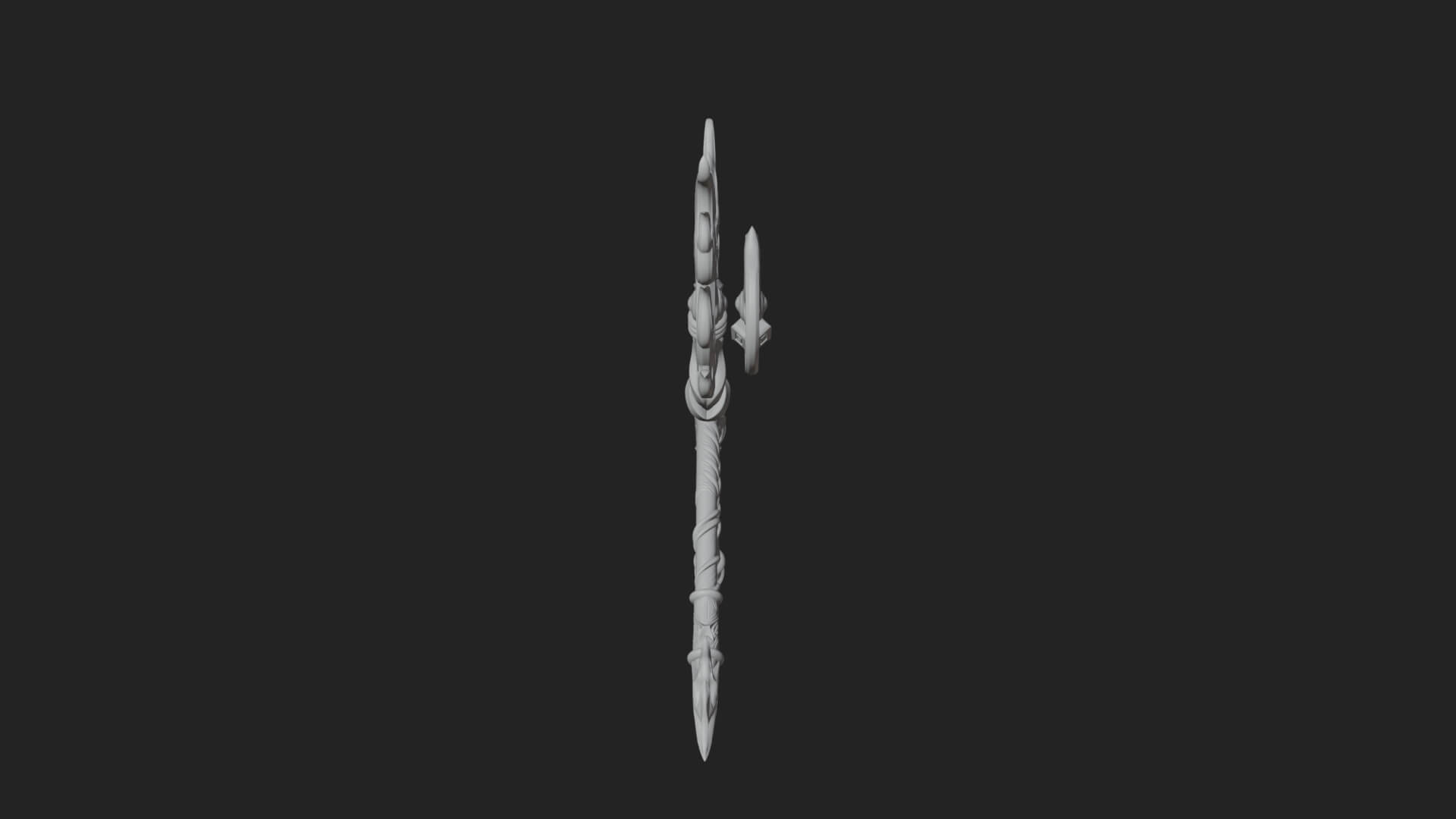 Flame Crowned Staff Model Design 1 3D Print Model 3D Model