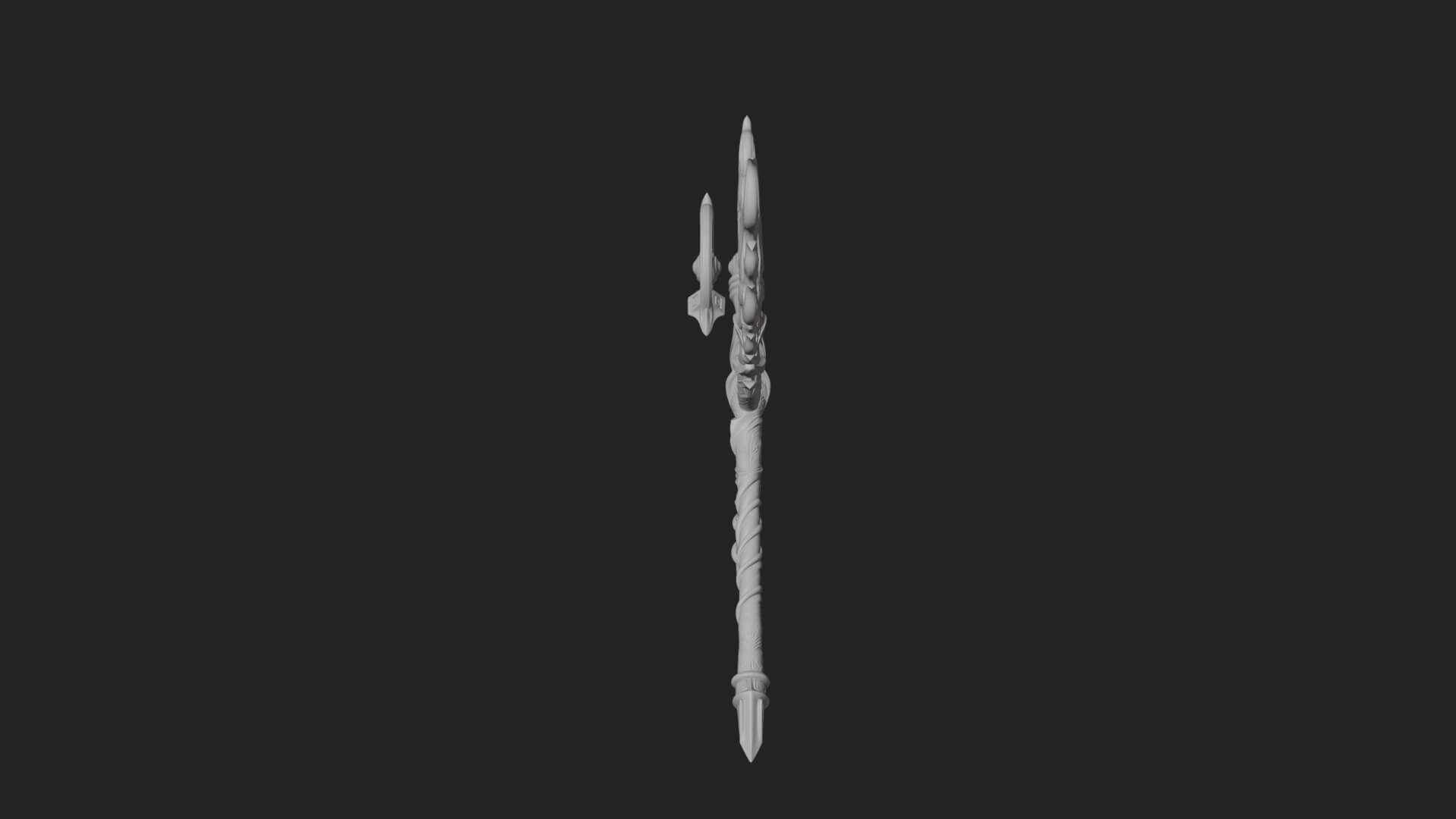 Flame Crowned Staff Model Design 1 3D Print Model 3D Model