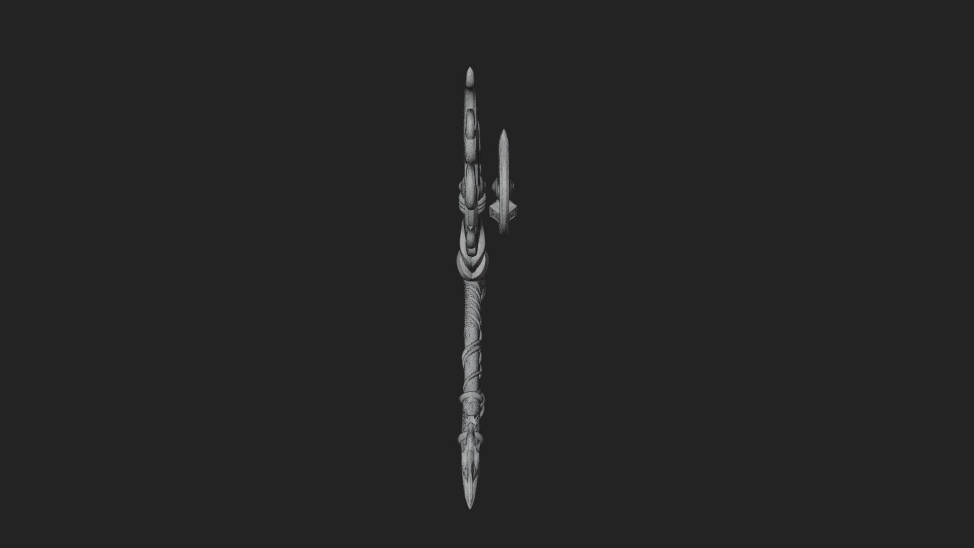 Flame Crowned Staff Model Design 1 3D Print Model 3D Model