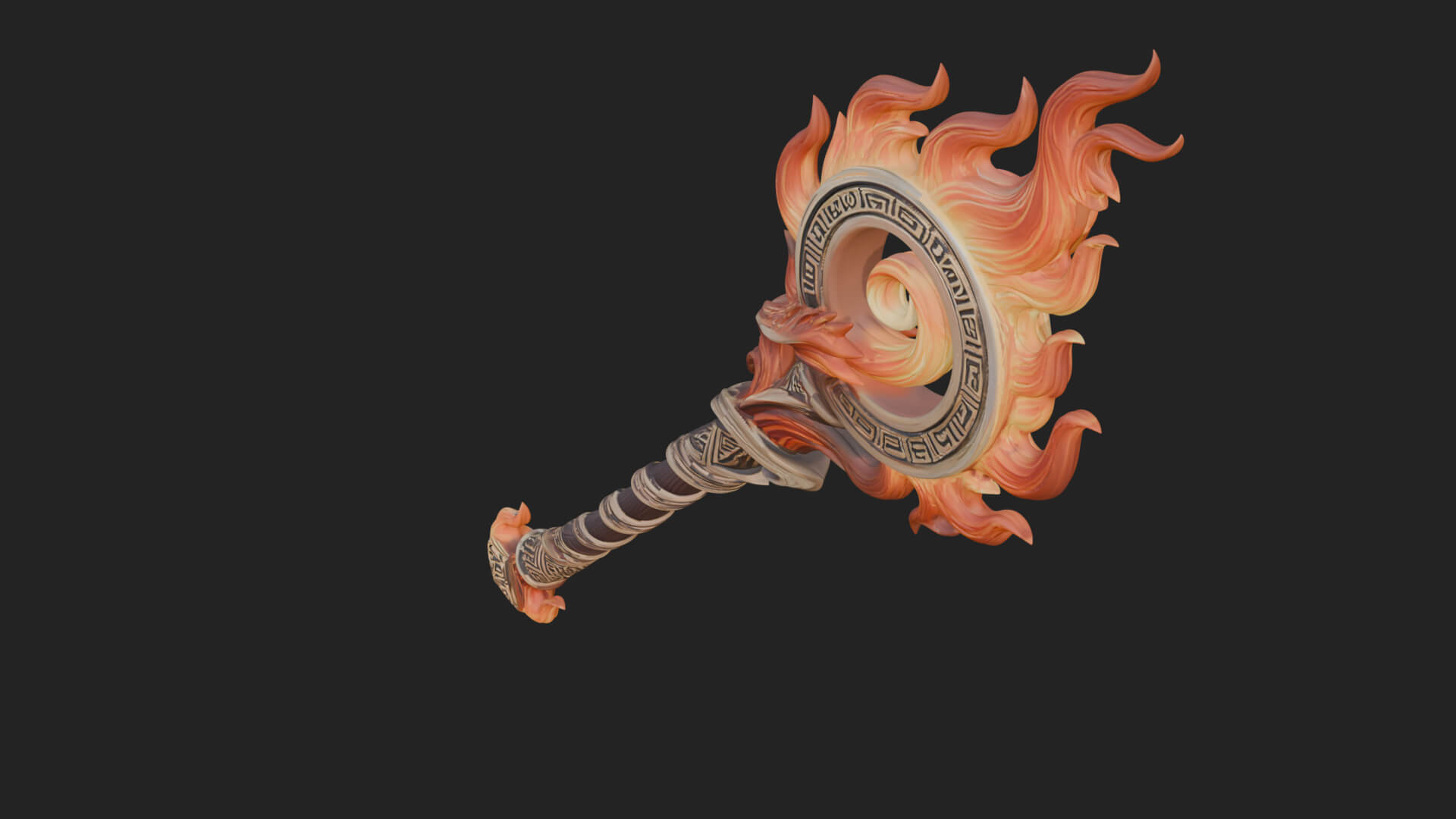 Flame Crowned Staff Model Design 2 3D Print Model 3D Model
