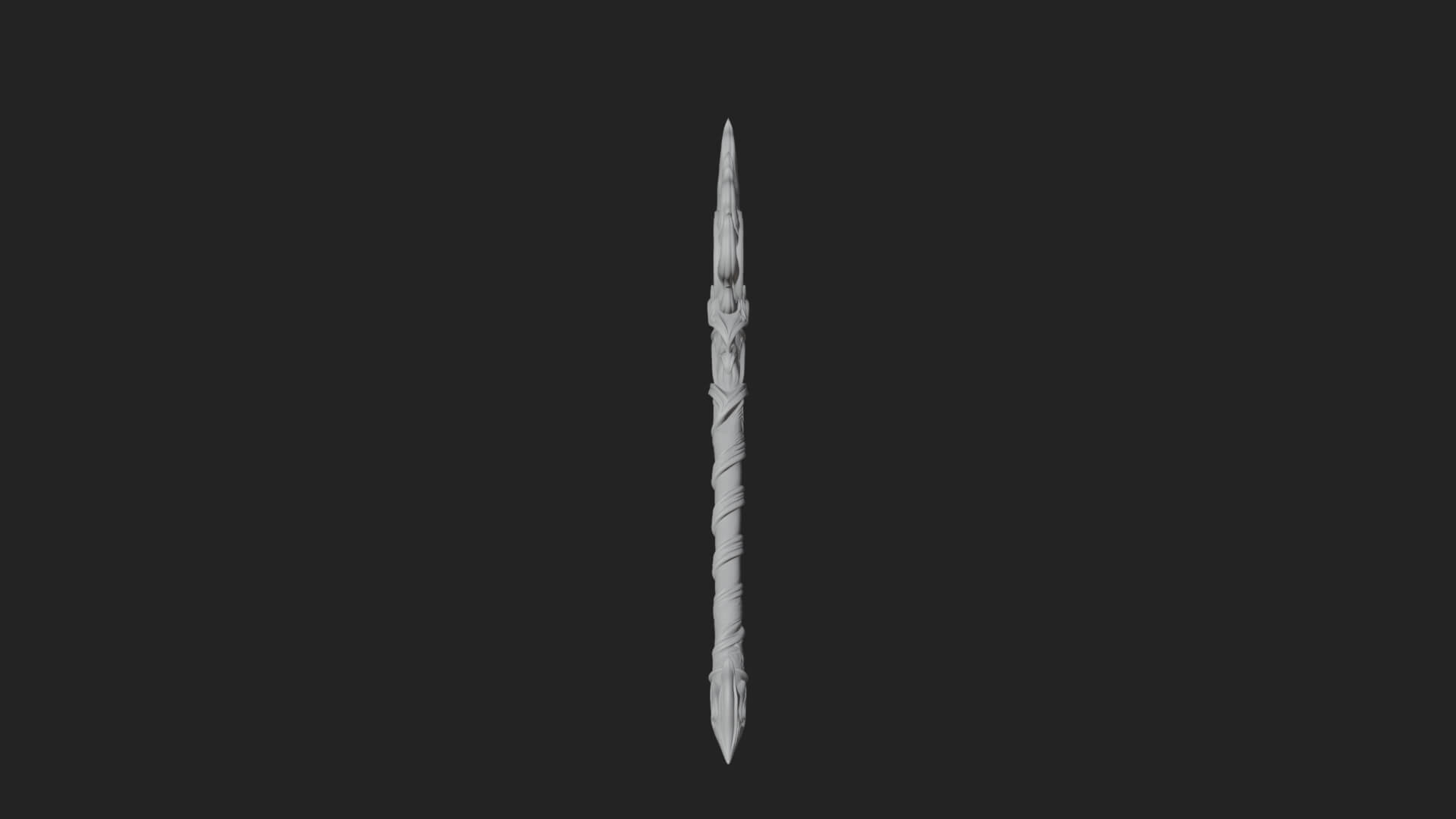 Flame Crowned Staff Model Design 2 3D Print Model 3D Model