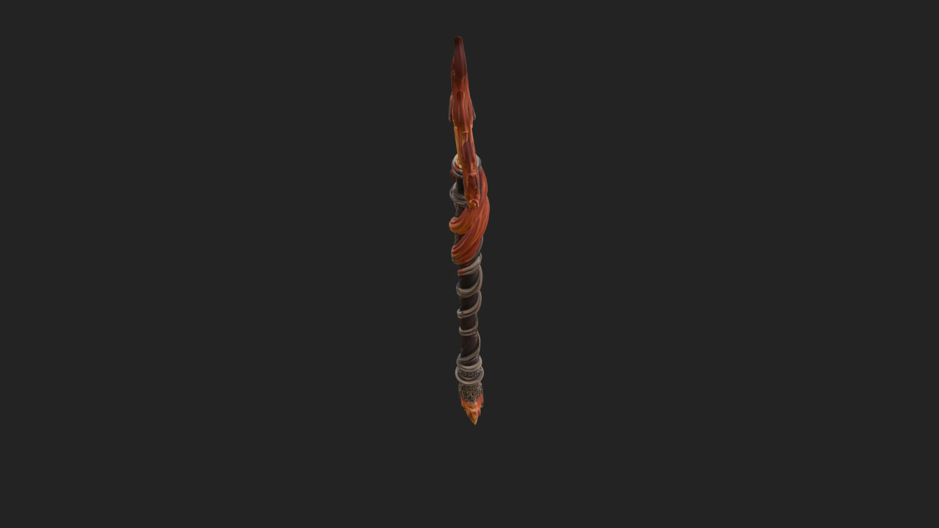 Flame Crowned Staff Model Design 3 3D Print Model 3D Model
