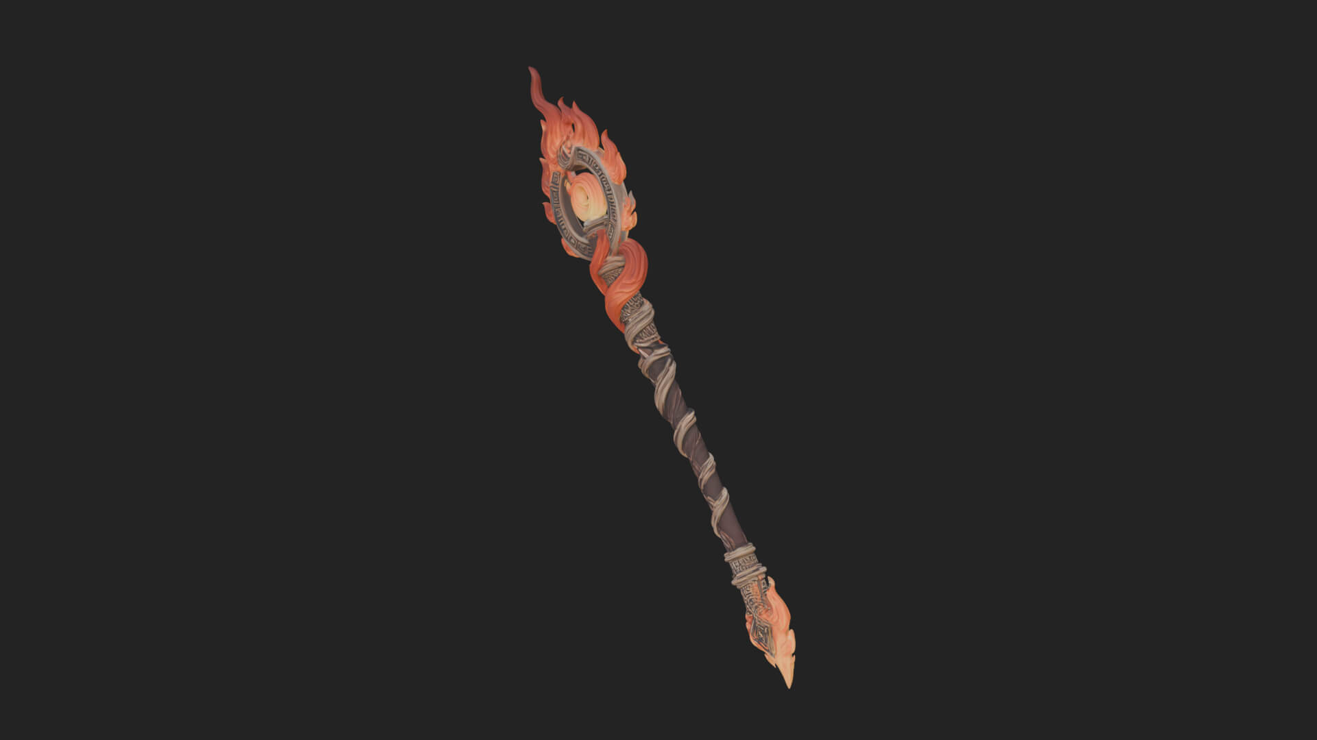 Flame Crowned Staff Model Design 3 3D Print Model 3D Model