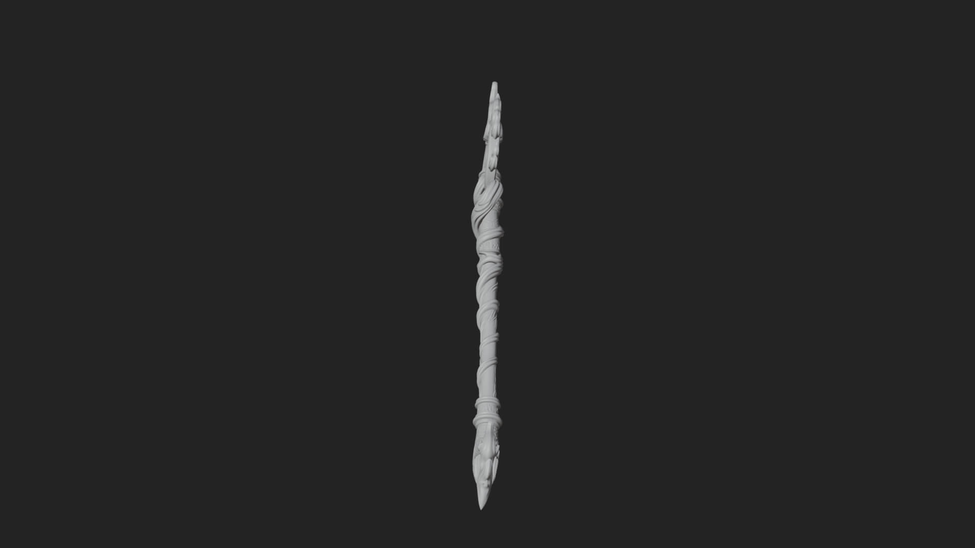 Flame Crowned Staff Model Design 3 3D Print Model 3D Model