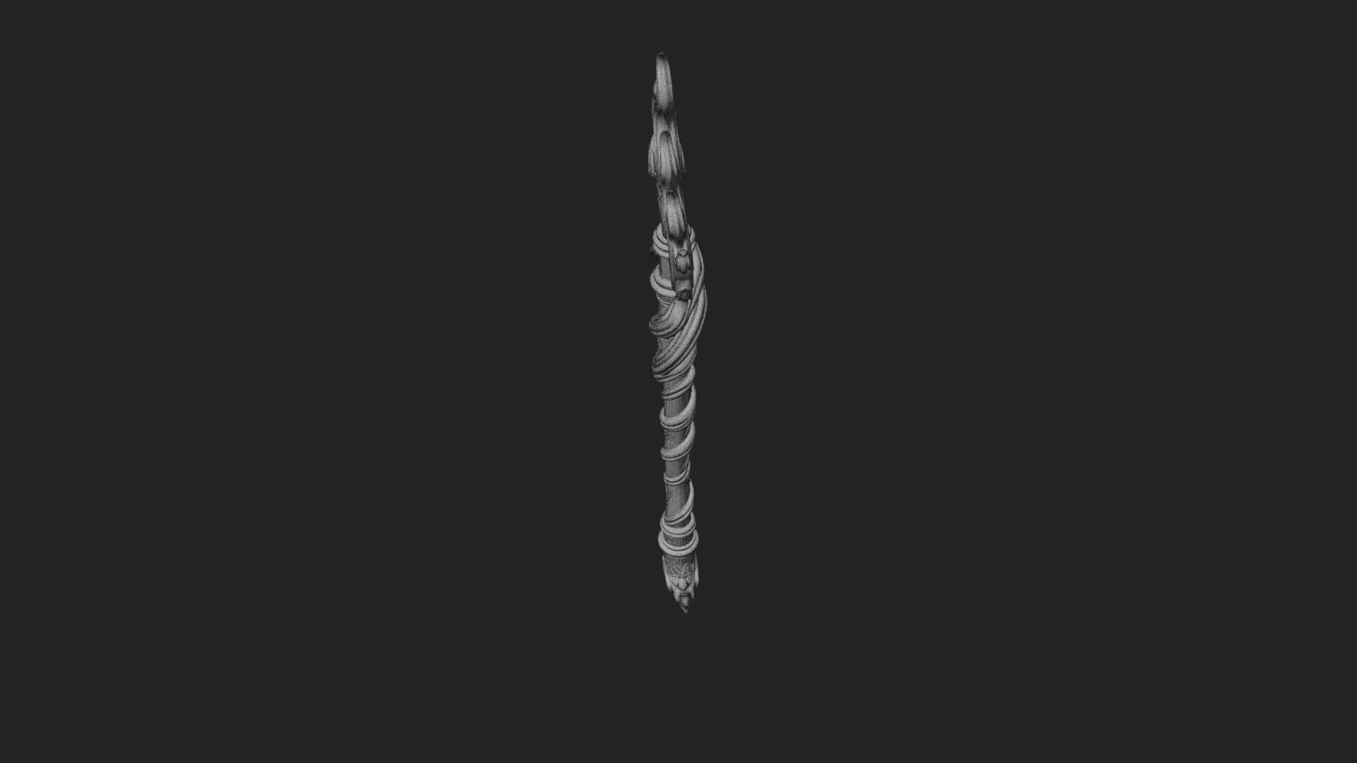 Flame Crowned Staff Model Design 3 3D Print Model 3D Model