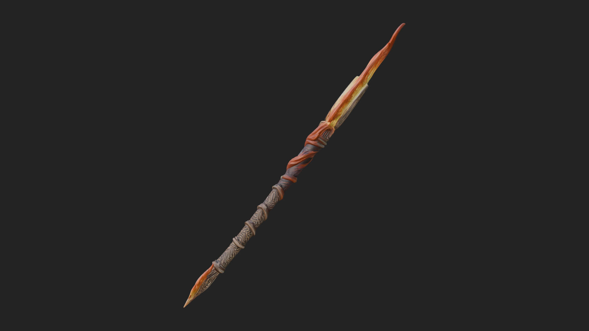 Flame Crowned Staff Model Design 4 3D Print Model 3D Model