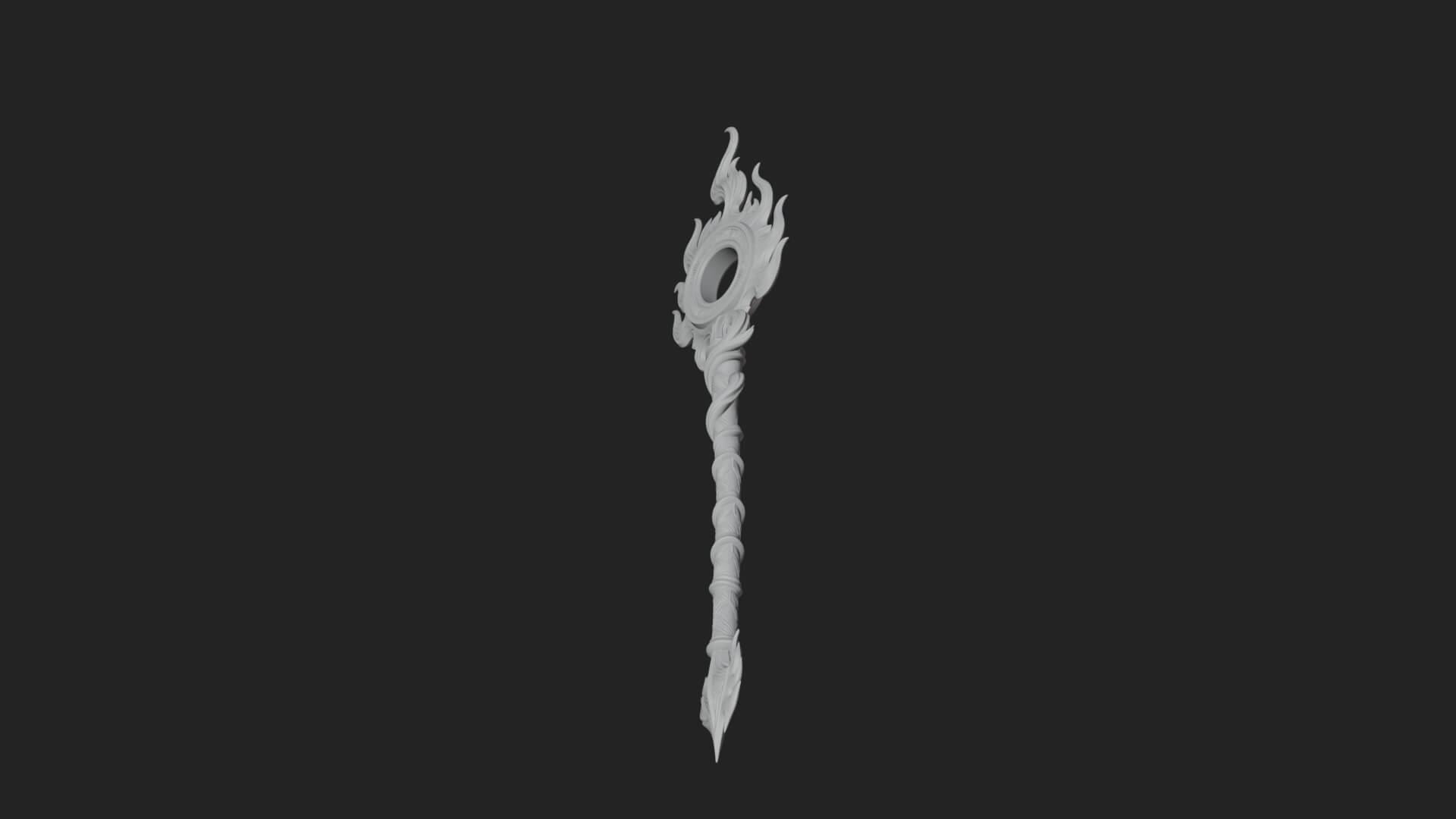 Flame Crowned Staff Model Design 4 3D Print Model 3D Model