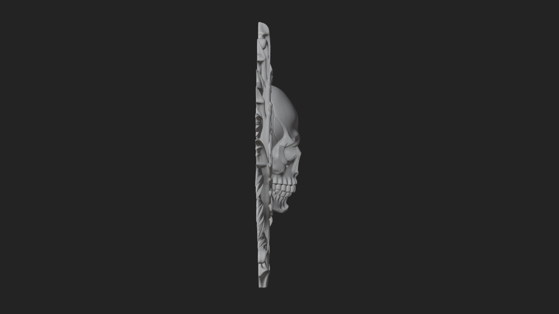 Flame Framed Skull Plaque Design 1 3D Print Model 3D Model