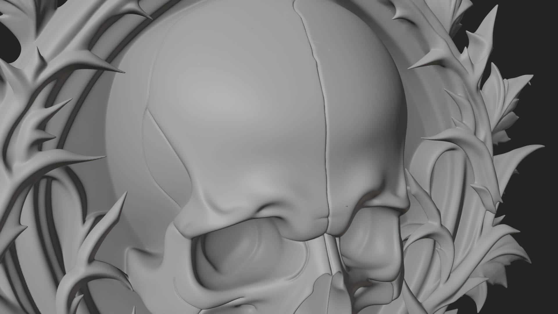 Flame Framed Skull Plaque Design 1 3D Print Model 3D Model