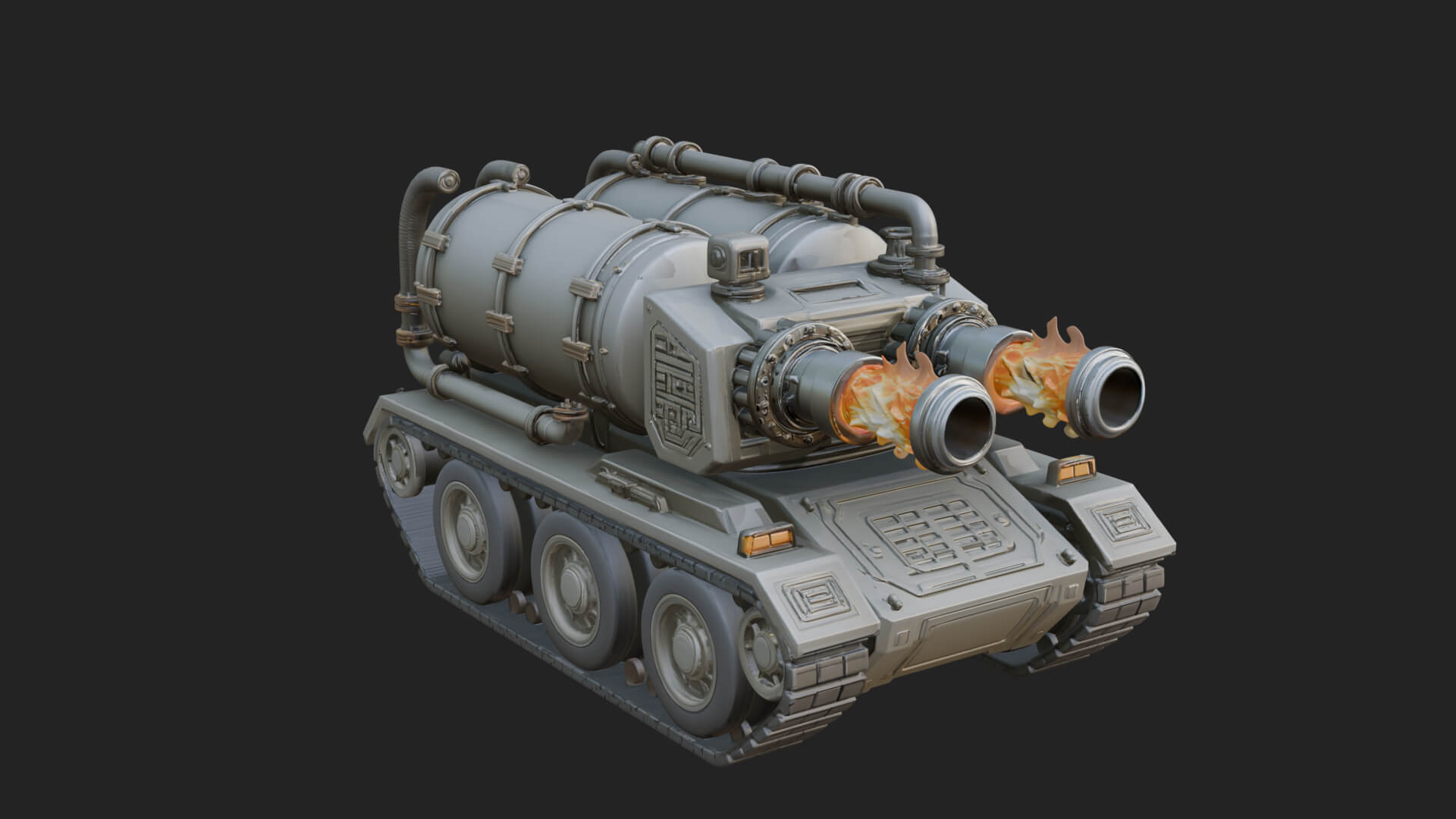 Flame Projector Tank Model Design 1 3D Print Model 3D Model