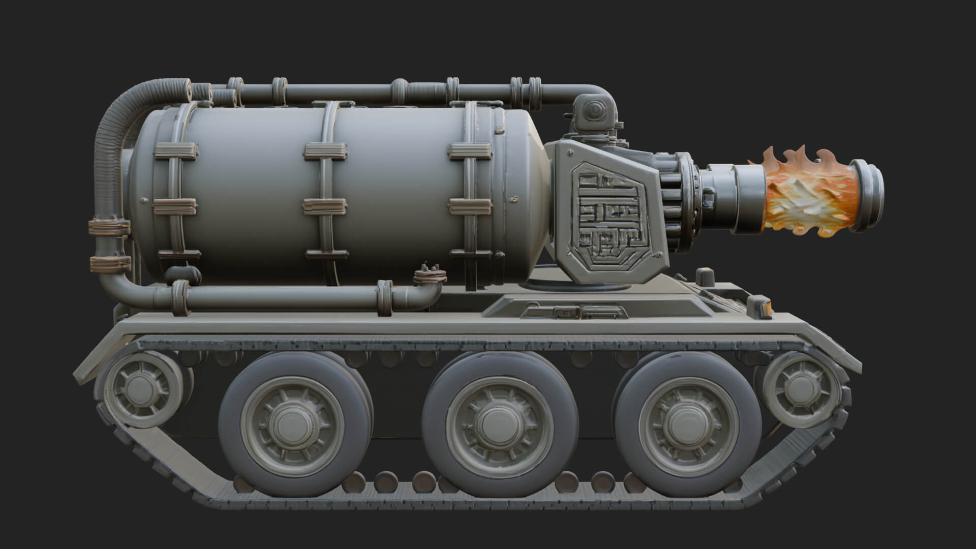 Flame Projector Tank Model Design 1 3D Print Model 3D Model