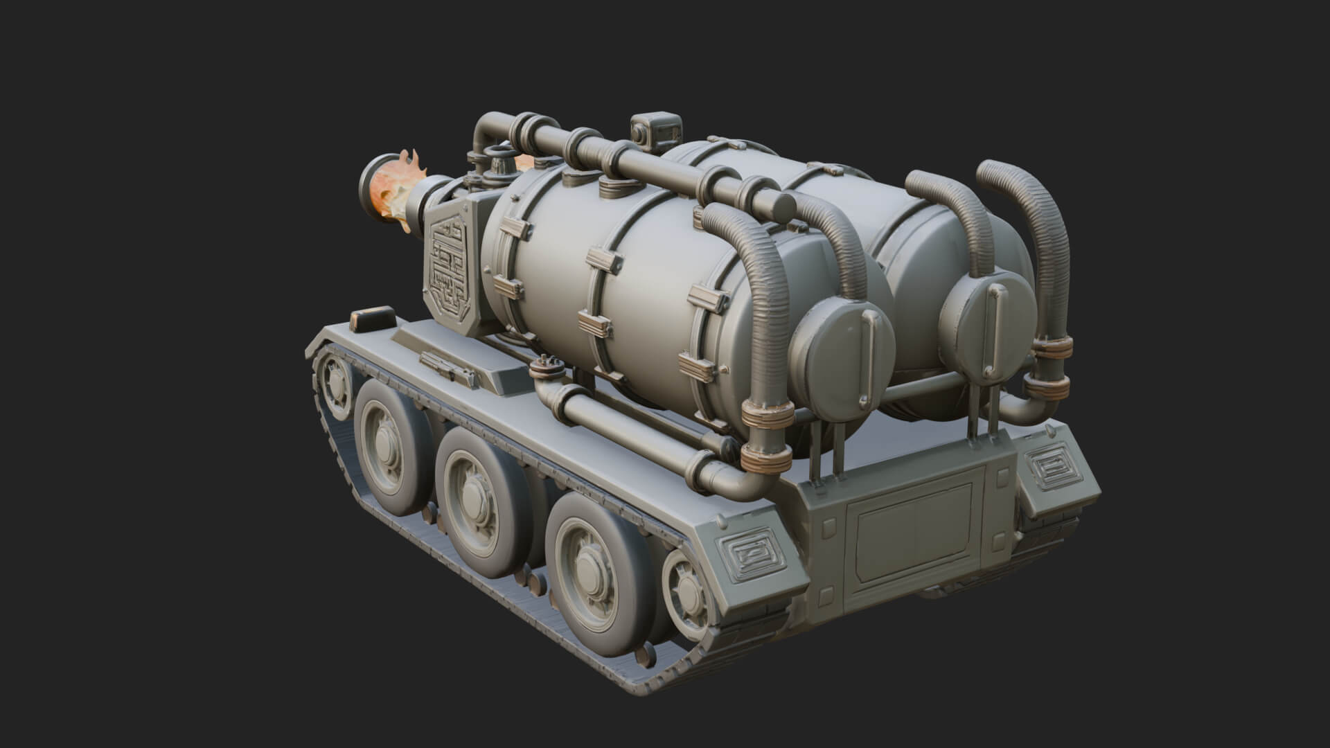 Flame Projector Tank Model Design 1 3D Print Model 3D Model