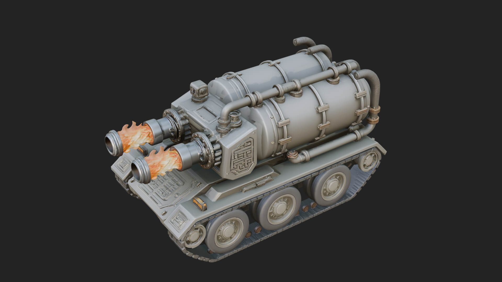 Flame Projector Tank Model Design 1 3D Print Model 3D Model