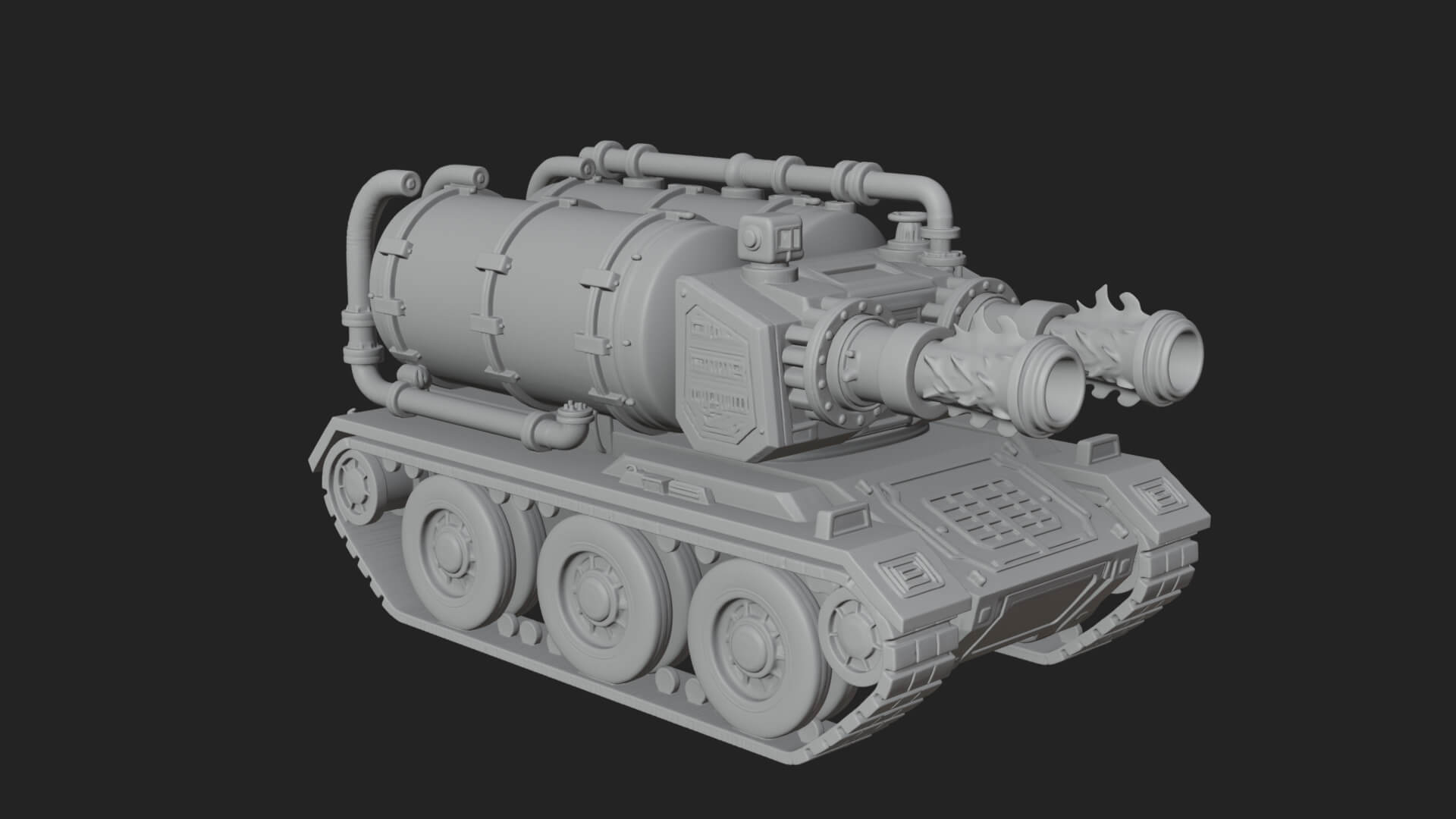 Flame Projector Tank Model Design 1 3D Print Model 3D Model