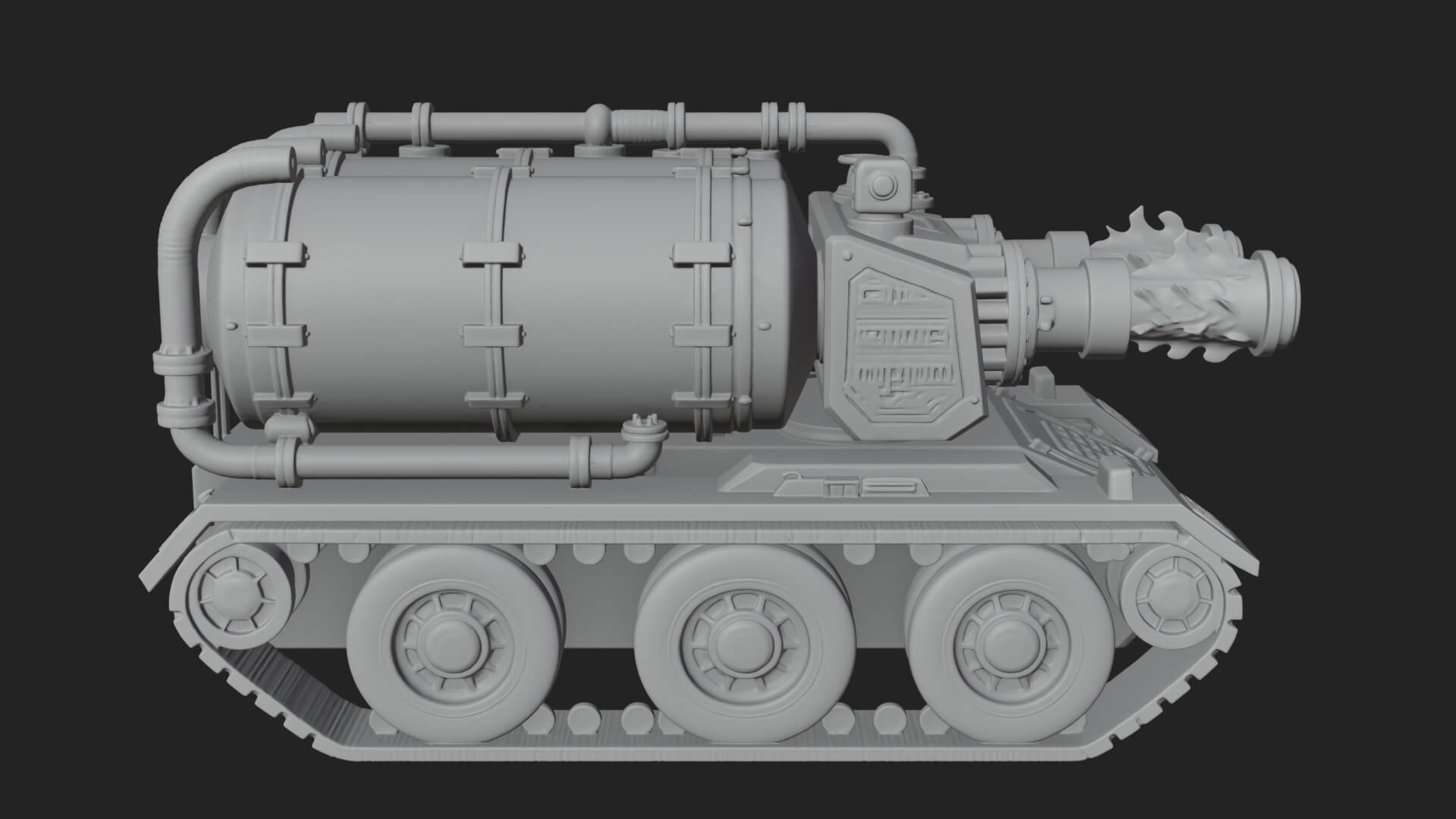 Flame Projector Tank Model Design 1 3D Print Model 3D Model
