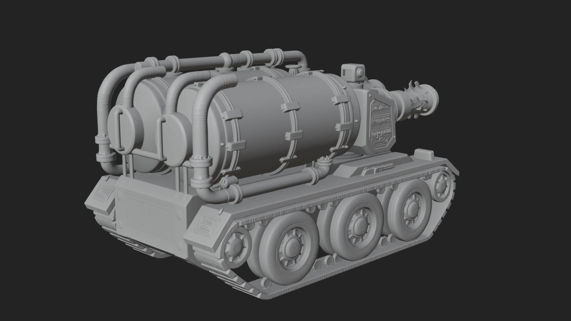 Flame Projector Tank Model Design 1 3D Print Model 3D Model
